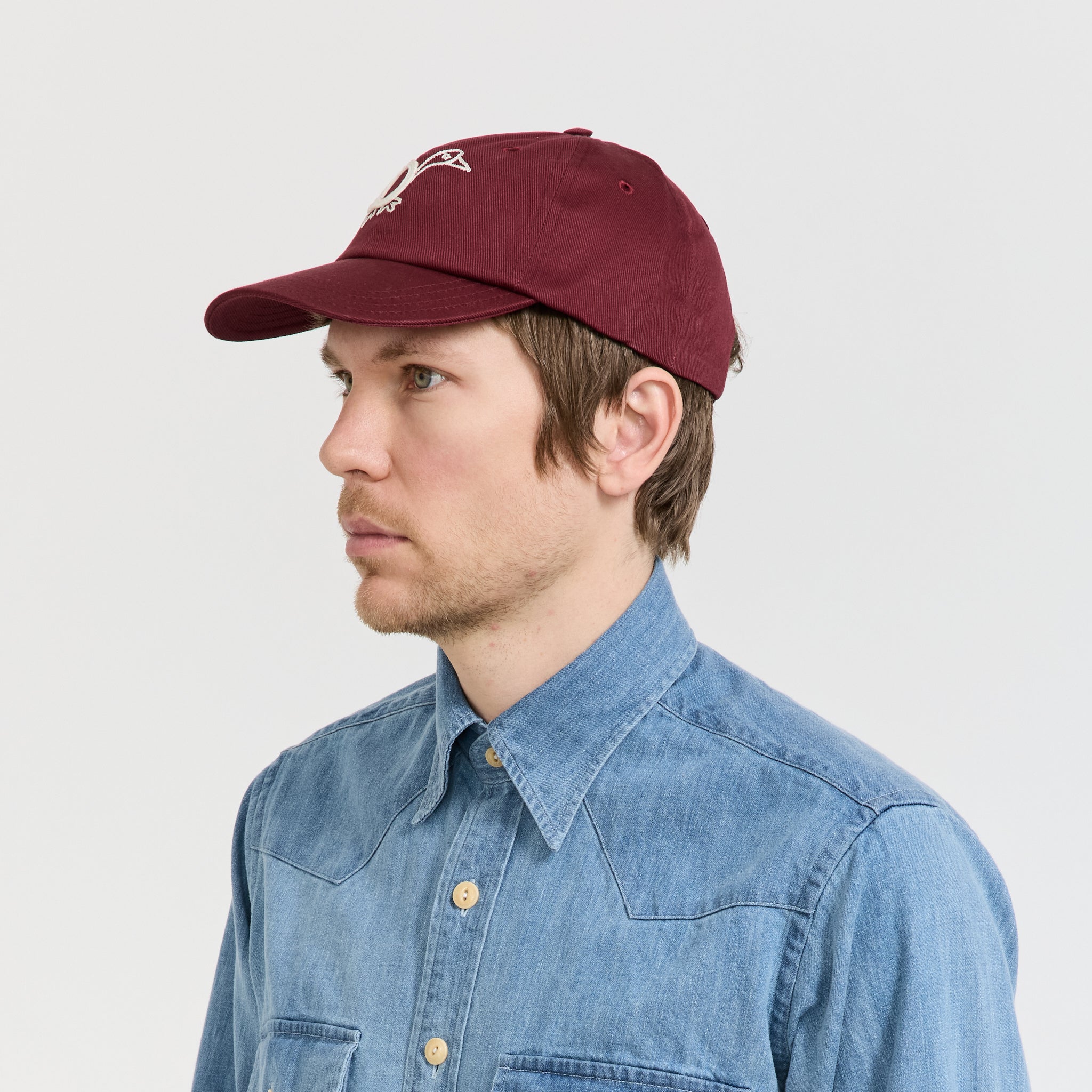 D Duck Twill Baseball Cap Burgundy
