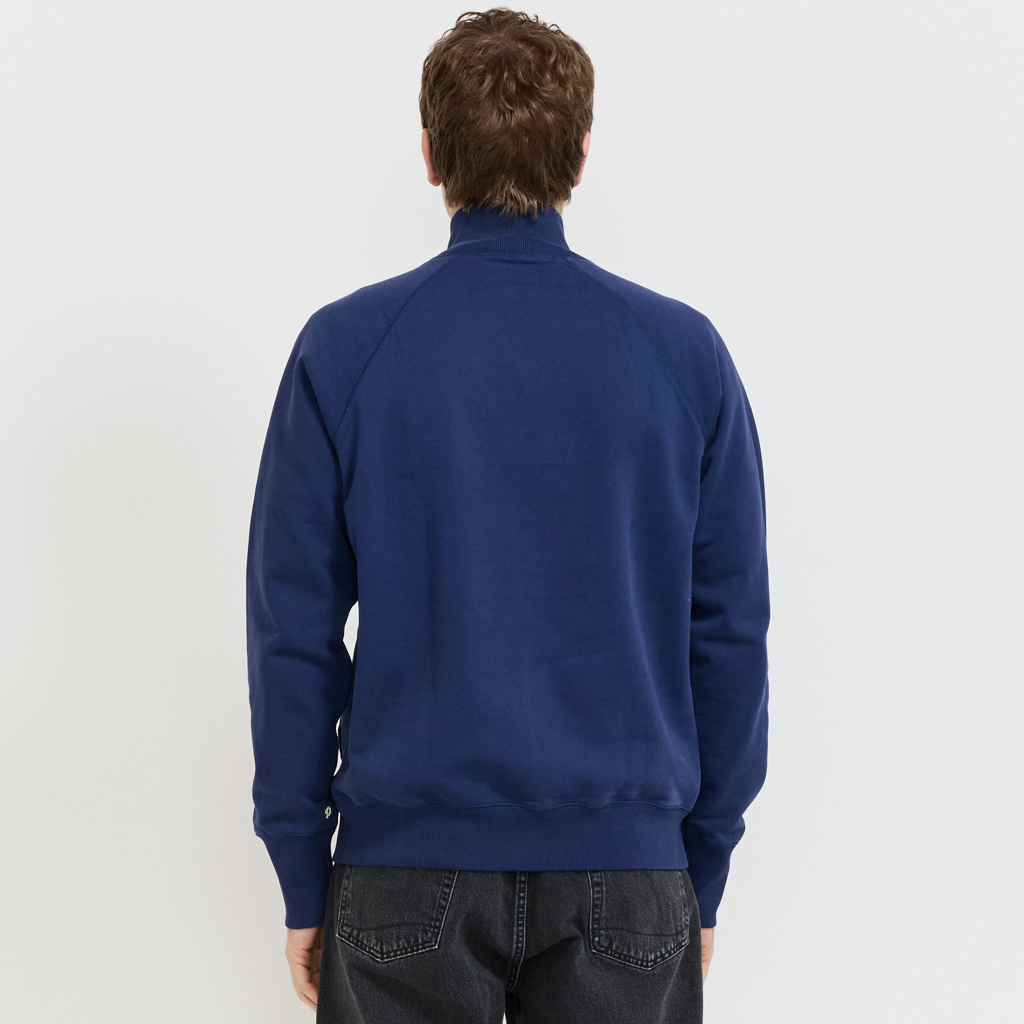 L/S Cotton Quarter Zip Sweatshirt Light Navy