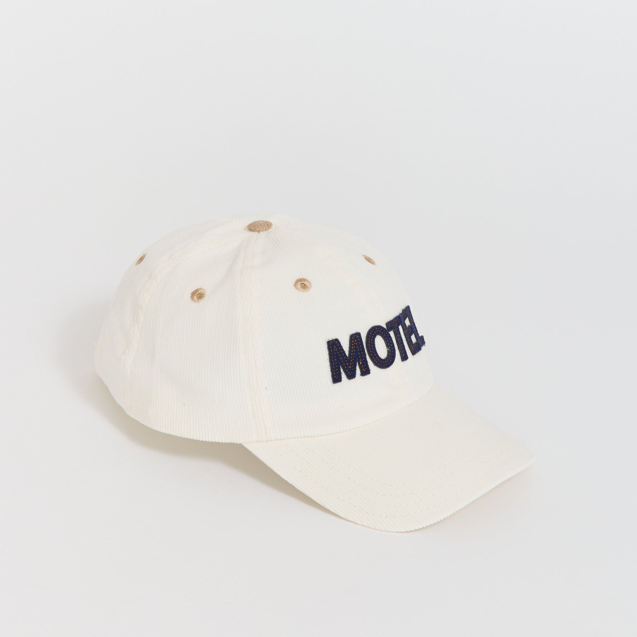 Motel Felt Applique Baseball Cap Ecru