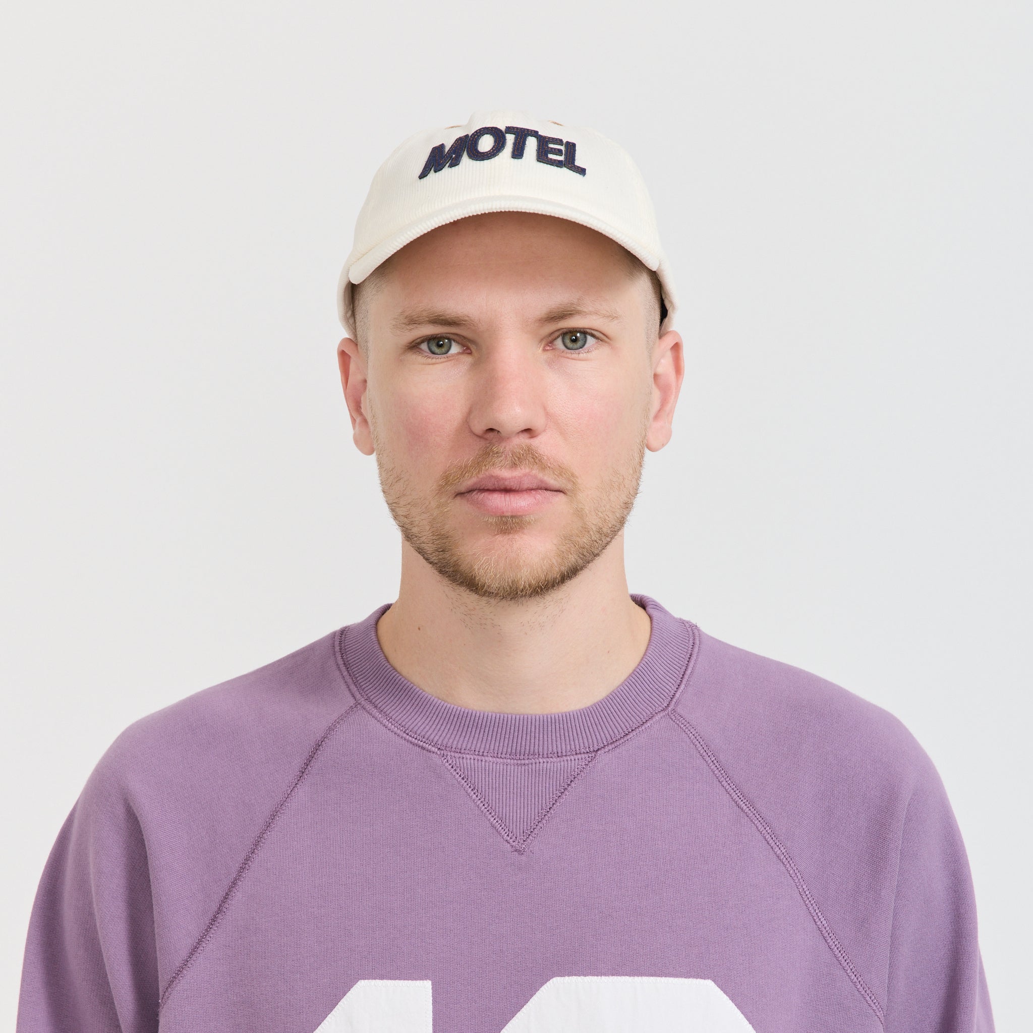 Motel Felt Applique Baseball Cap Ecru