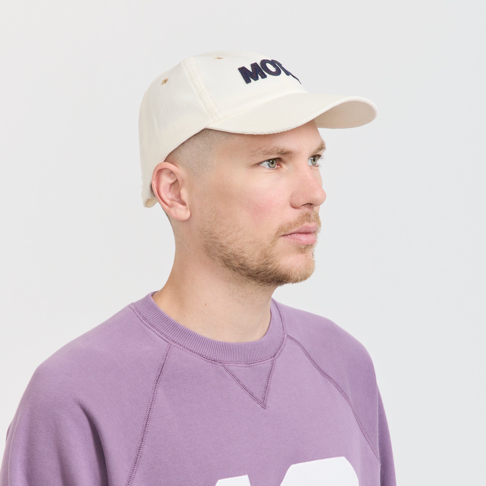 Motel Felt Applique Baseball Cap Ecru