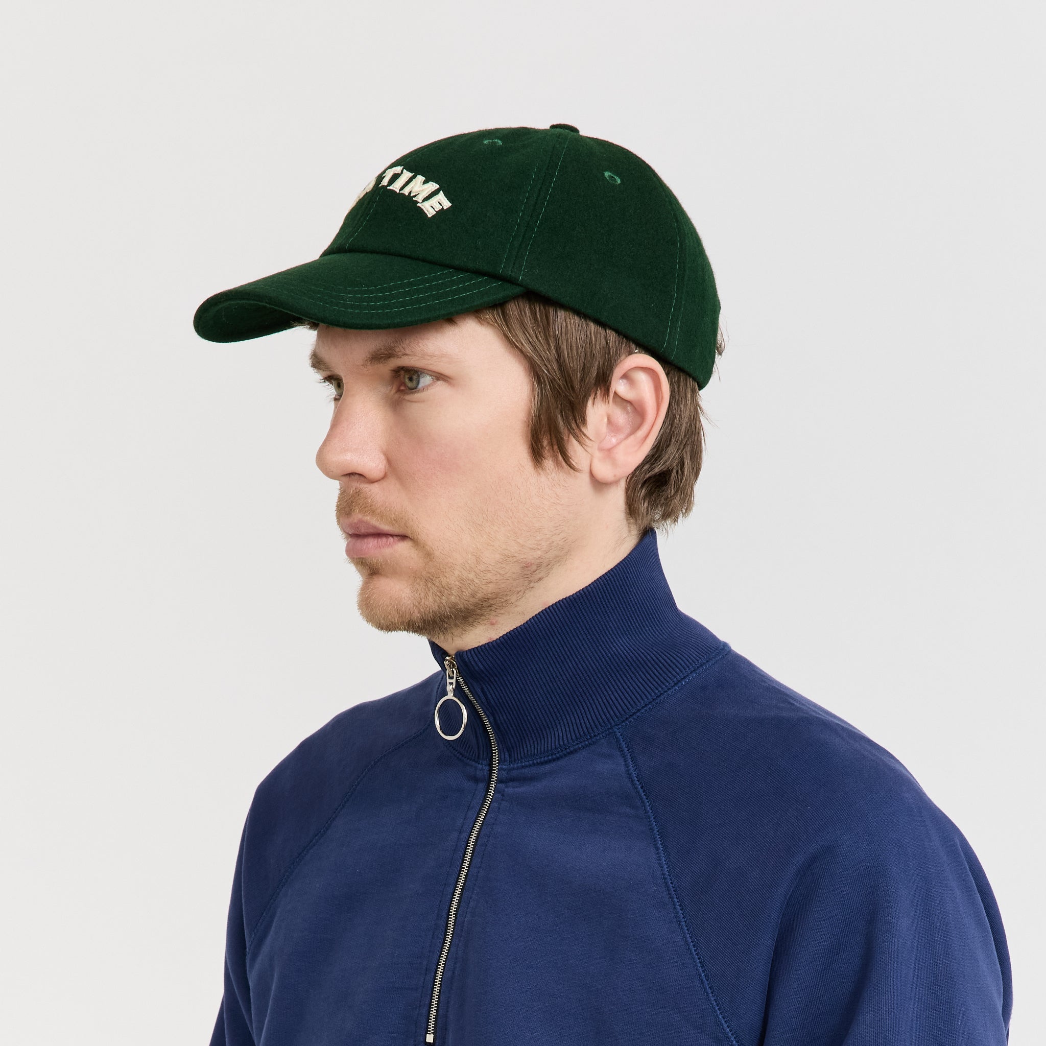 Tea Time Wool Baseball Cap Forest Green
