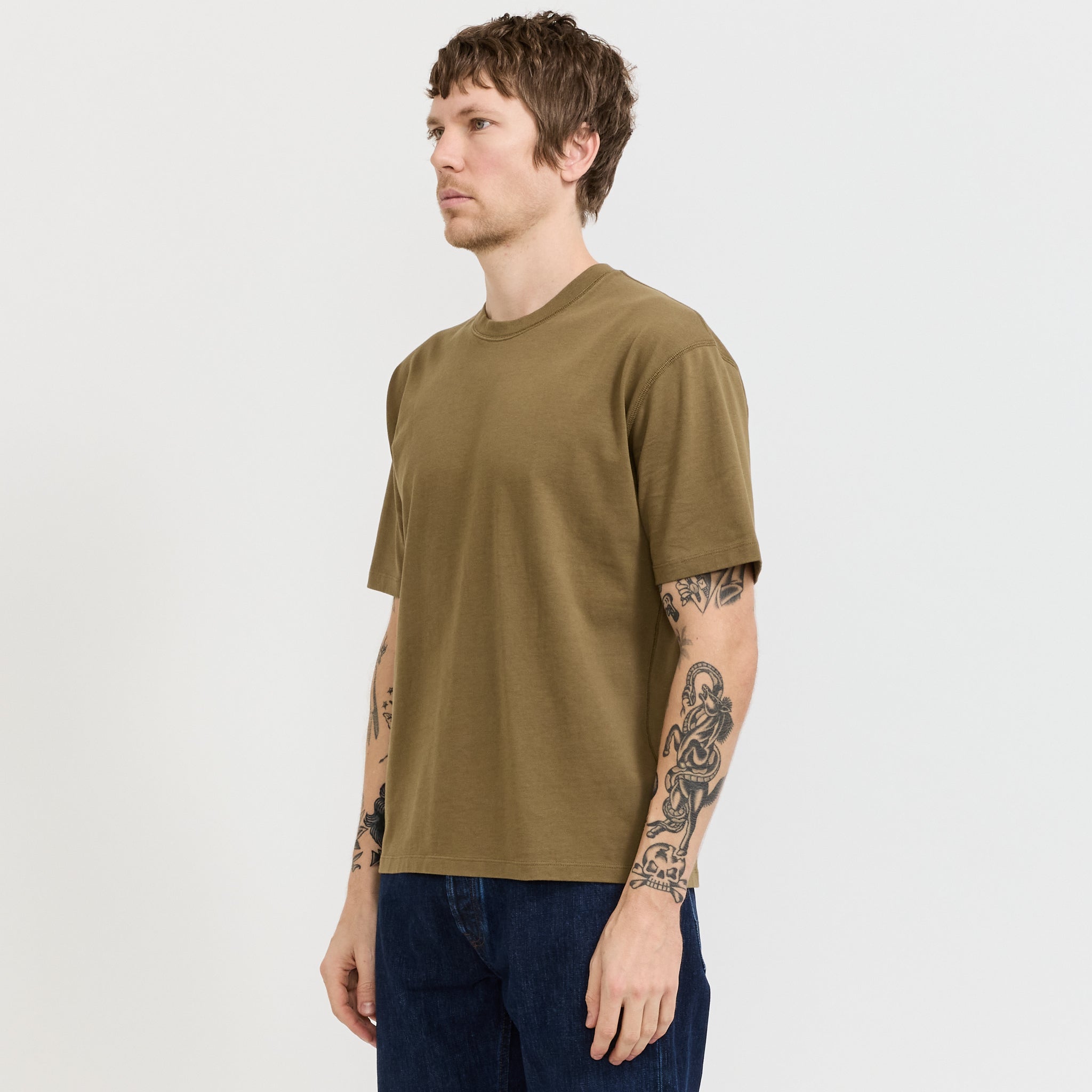 Tea Time Back Print Hiking Tee Green