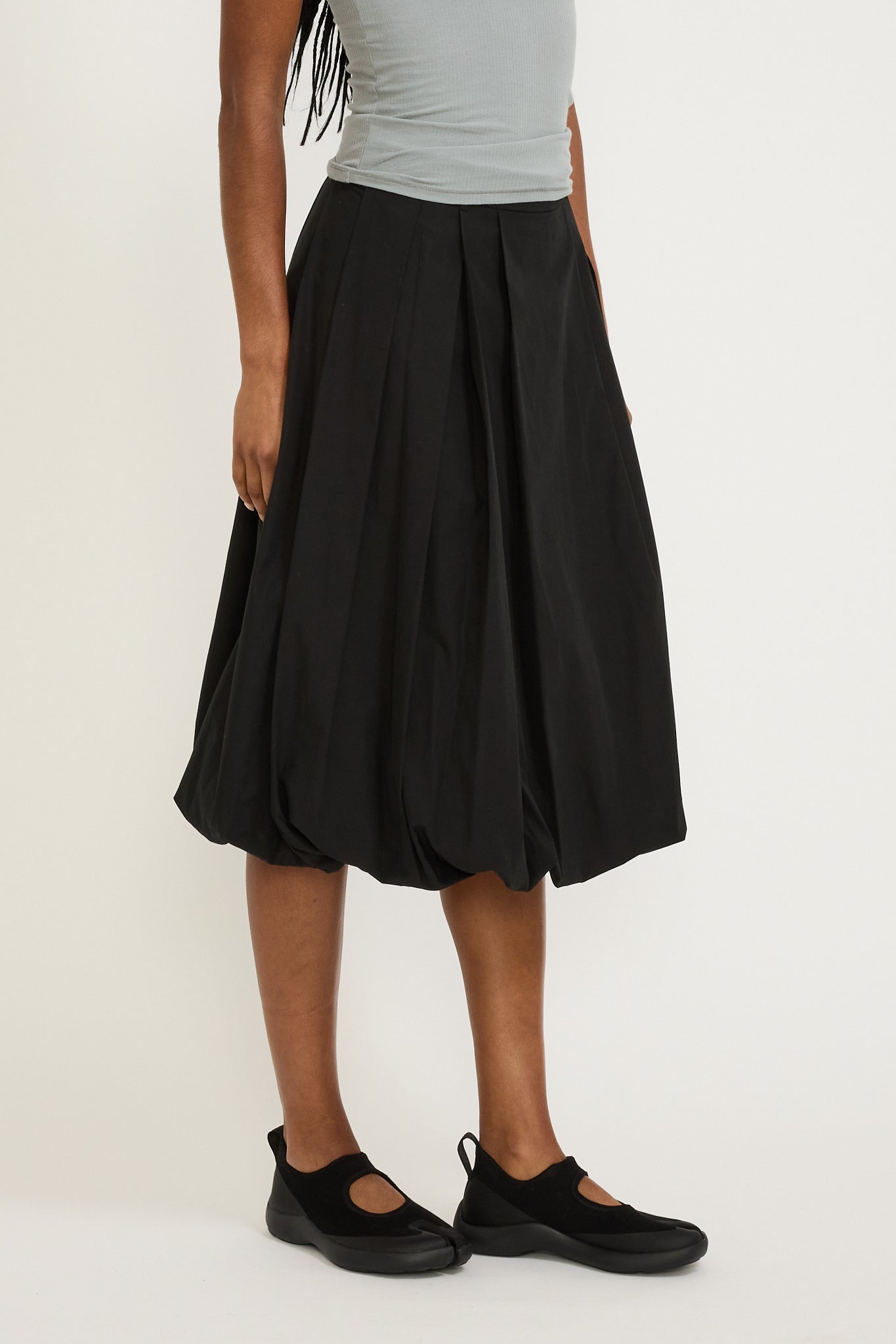 Balloon Midi Skirt Black