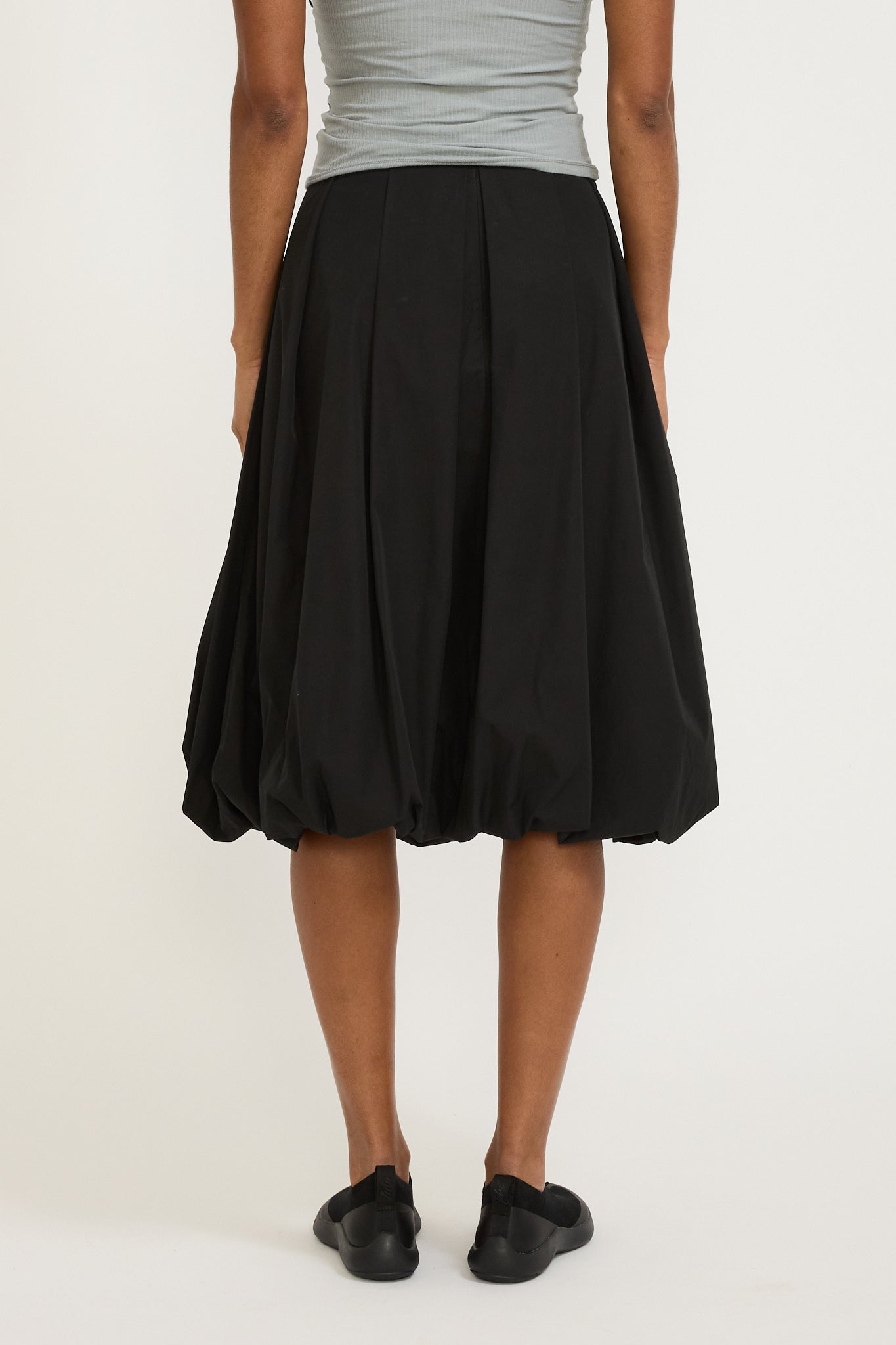 Balloon Midi Skirt Black