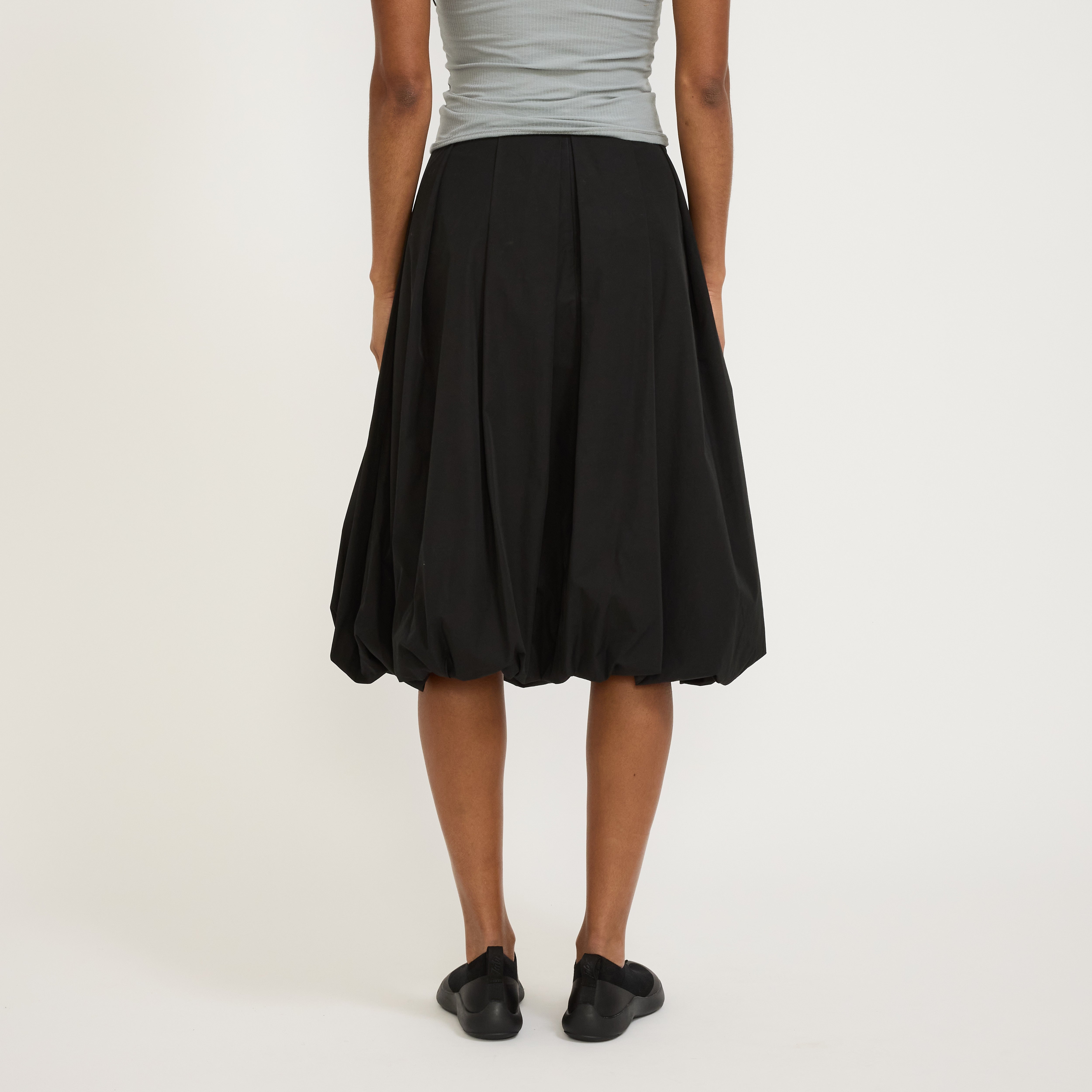 Balloon Midi Skirt Black