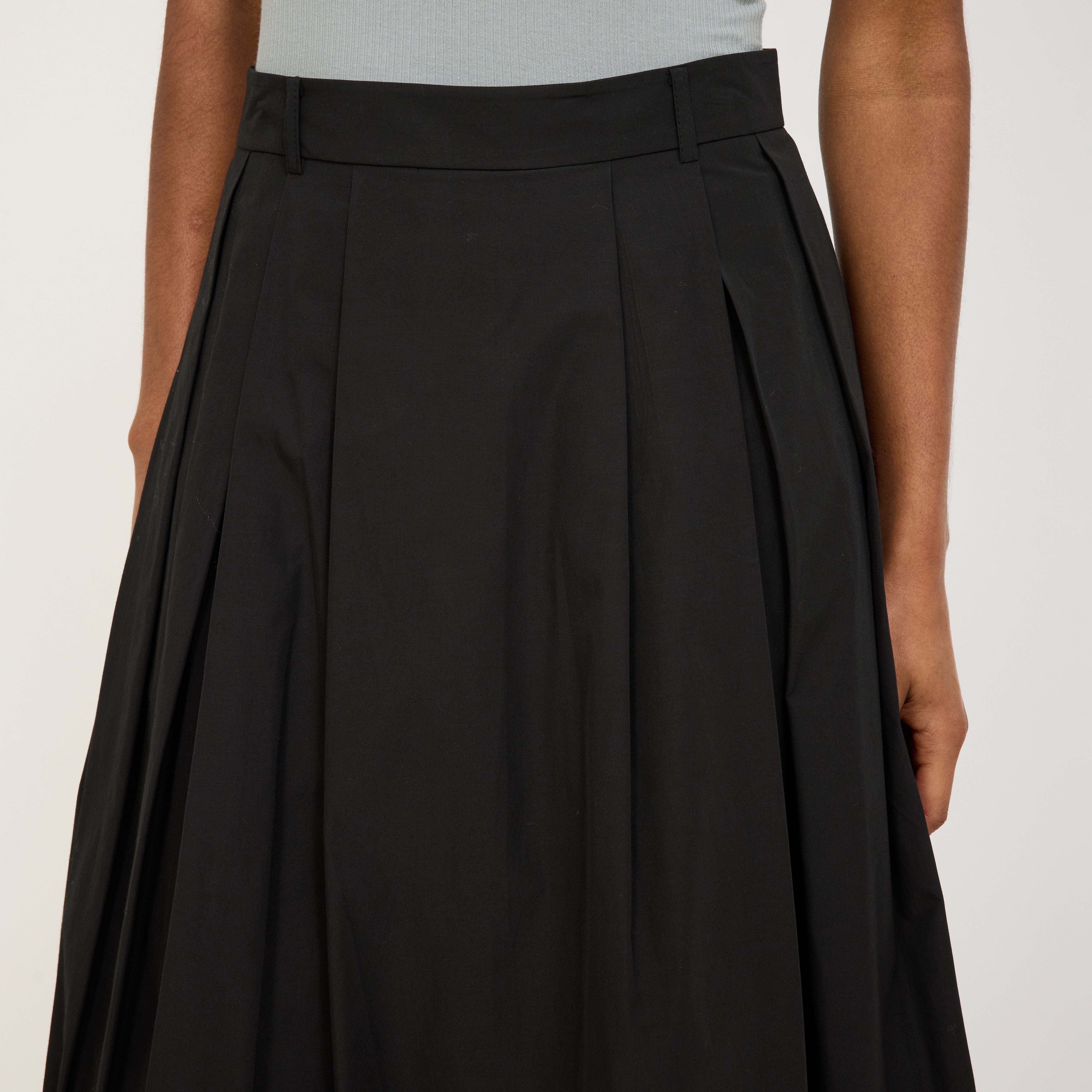 Balloon Midi Skirt Black