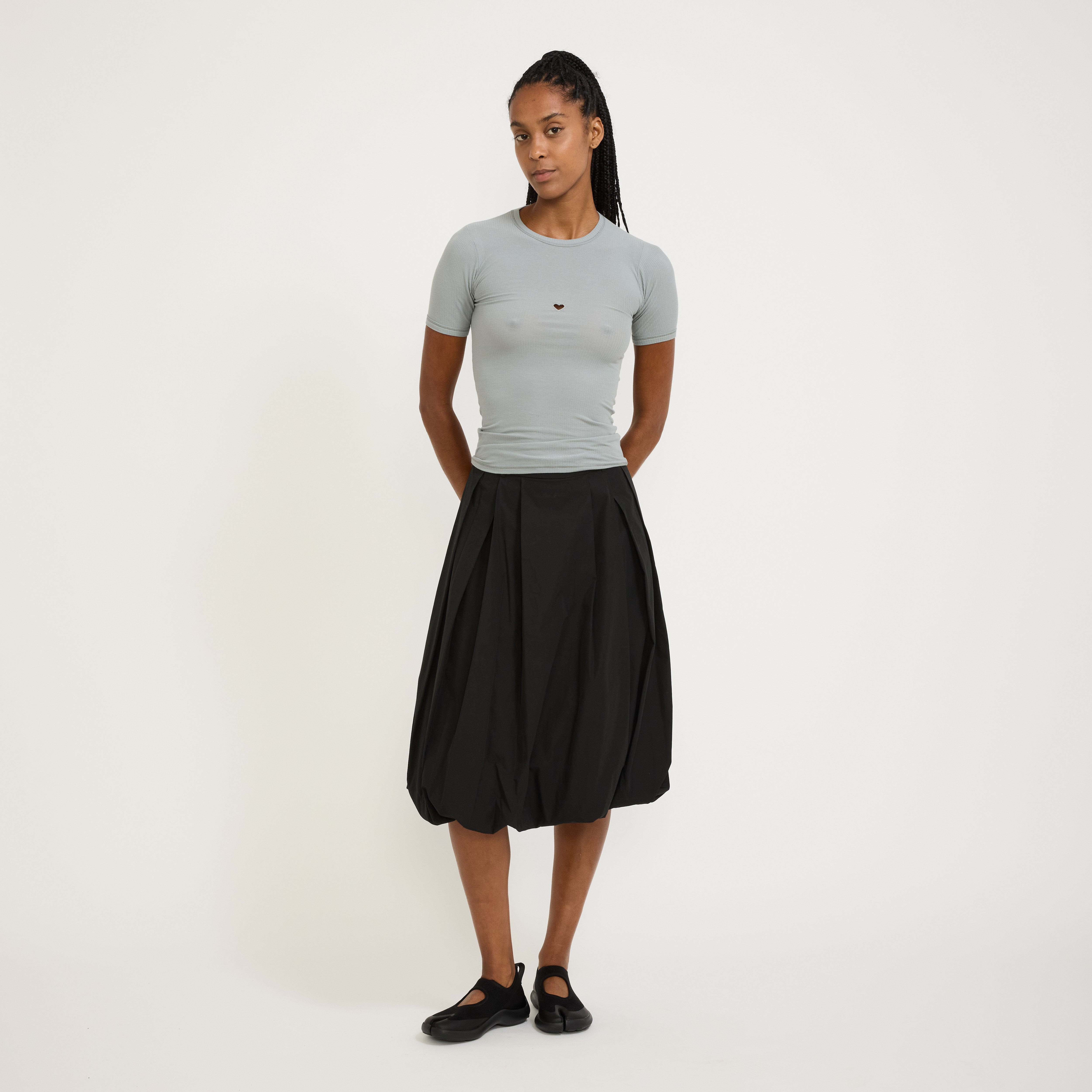 Balloon Midi Skirt Black