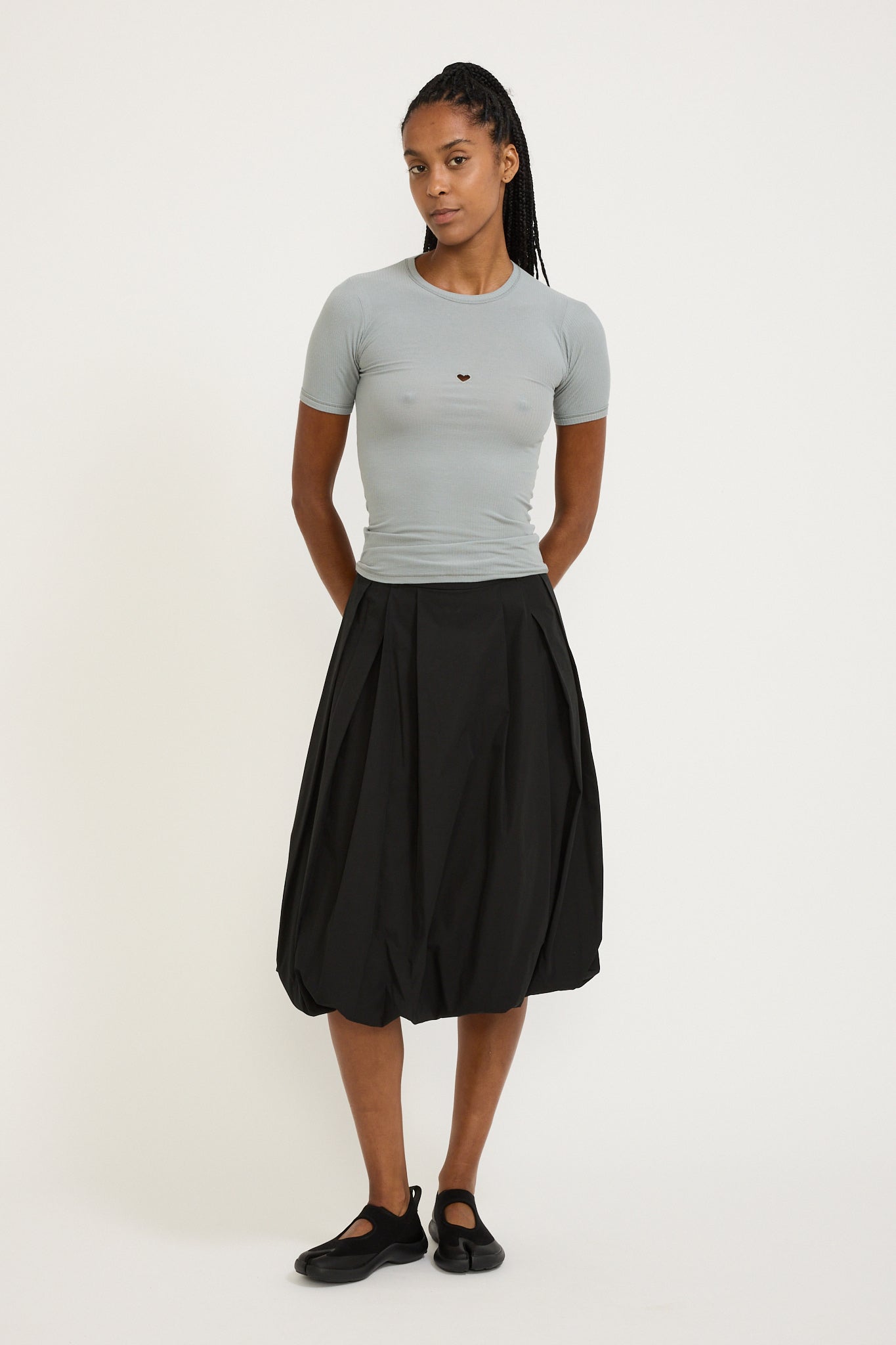 Balloon Midi Skirt Black