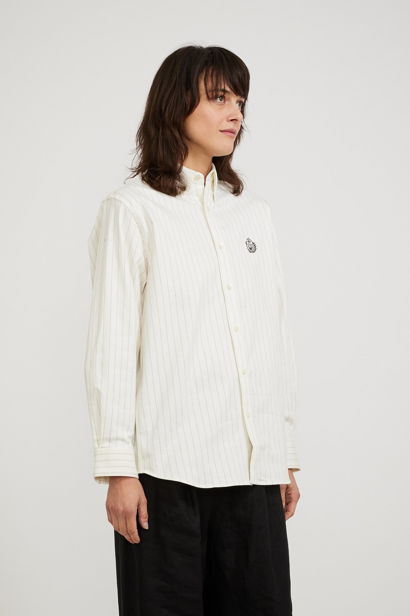 Dunst | Classic Boyfriend Shirt White Stripe | Maplestore