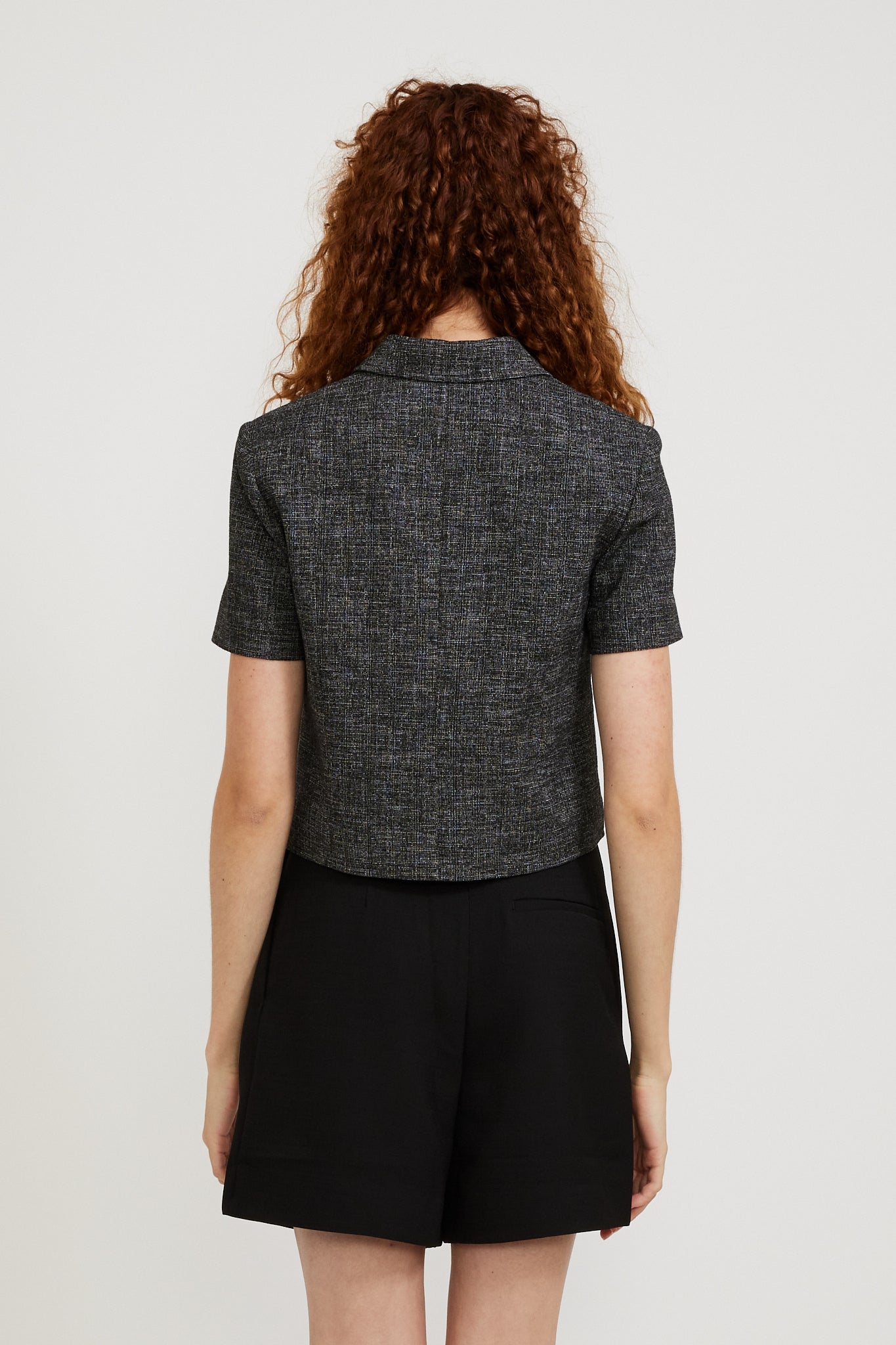 Dunst | Collared Tweed Jacket Black Mix | Maplestore