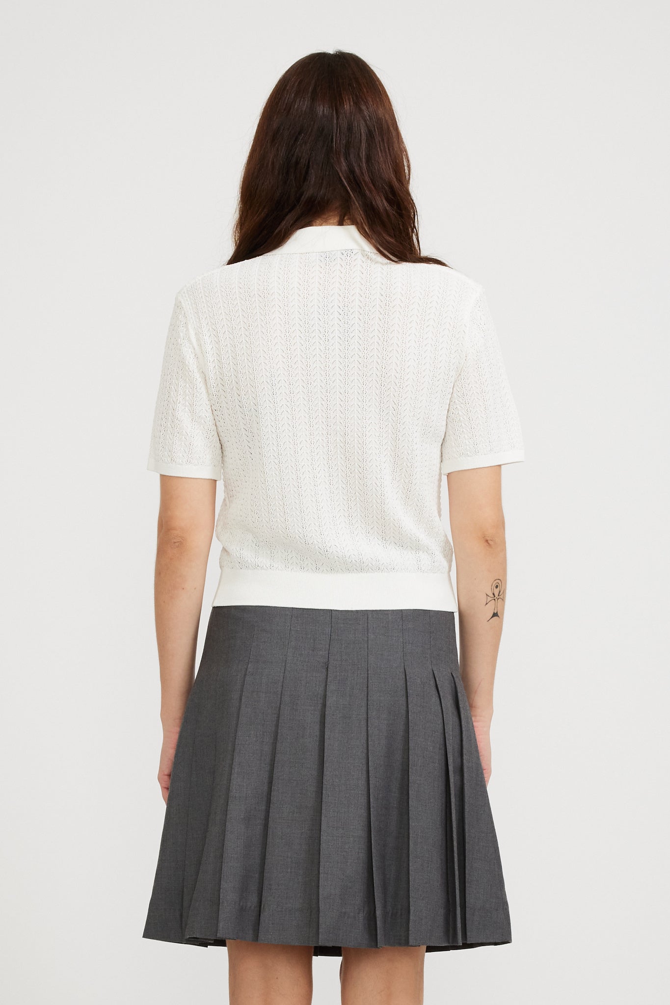 Dunst | Open Collar Crochet Knit White | Maplestore