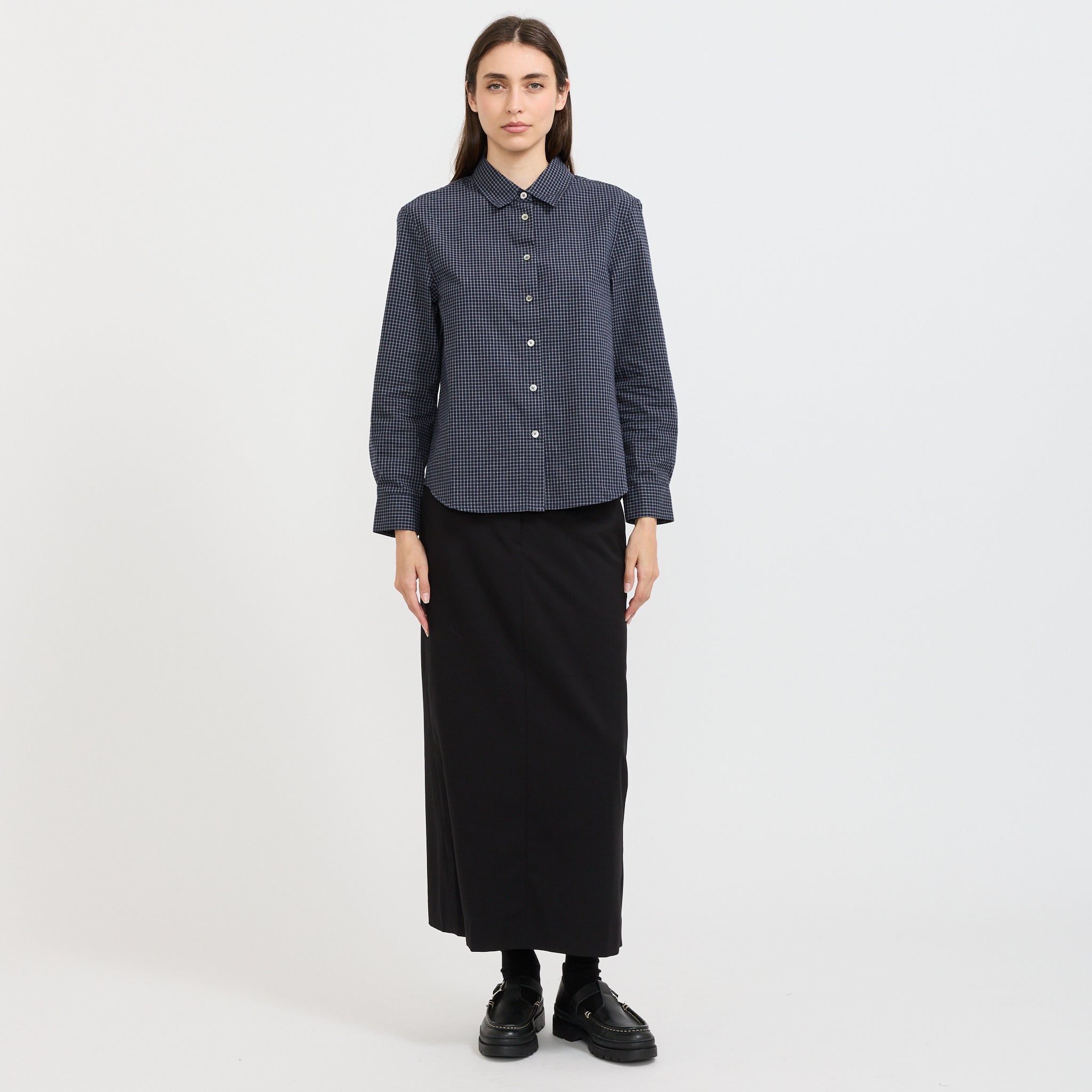 Essential Slim Checkered Blue Navy
