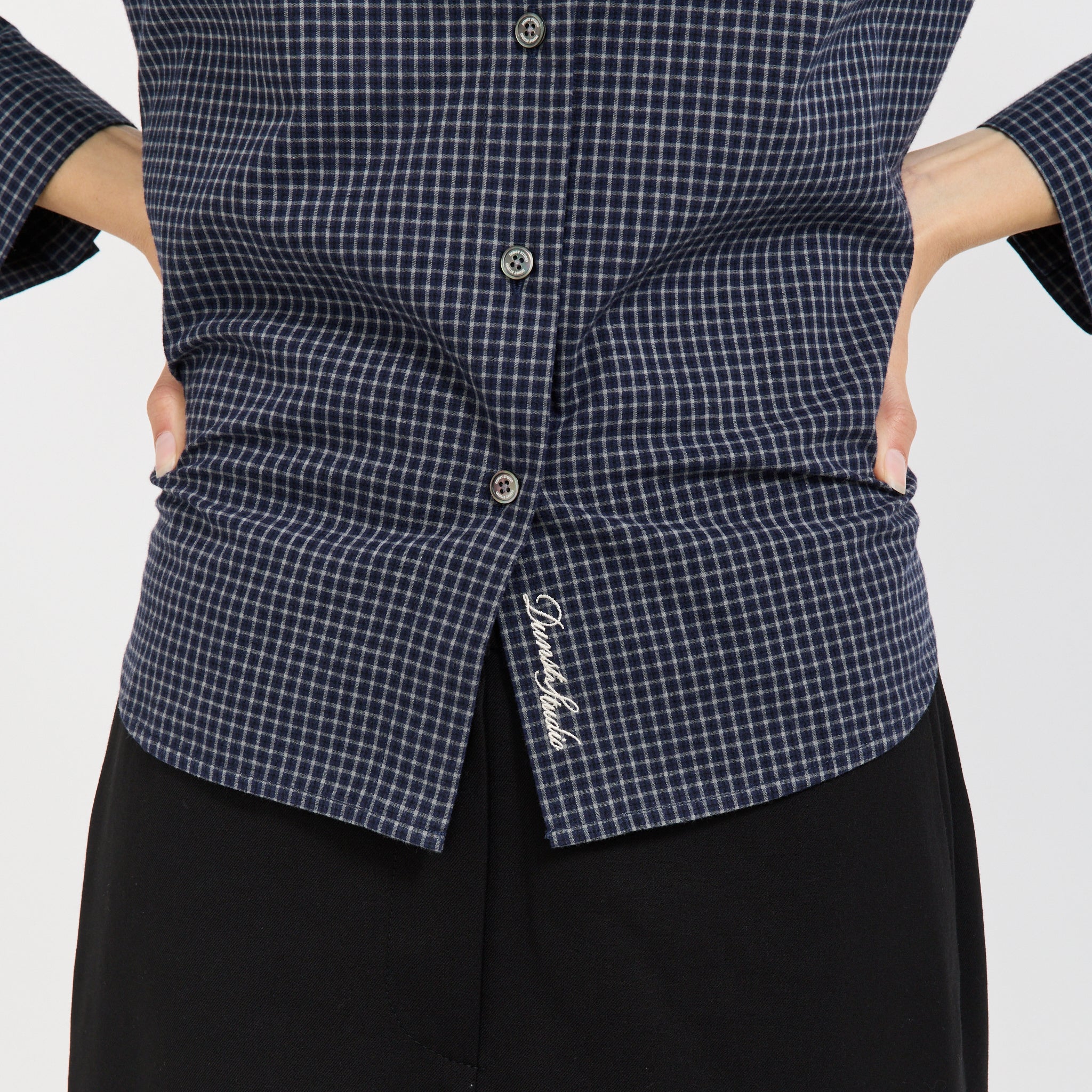Essential Slim Checkered Blue Navy