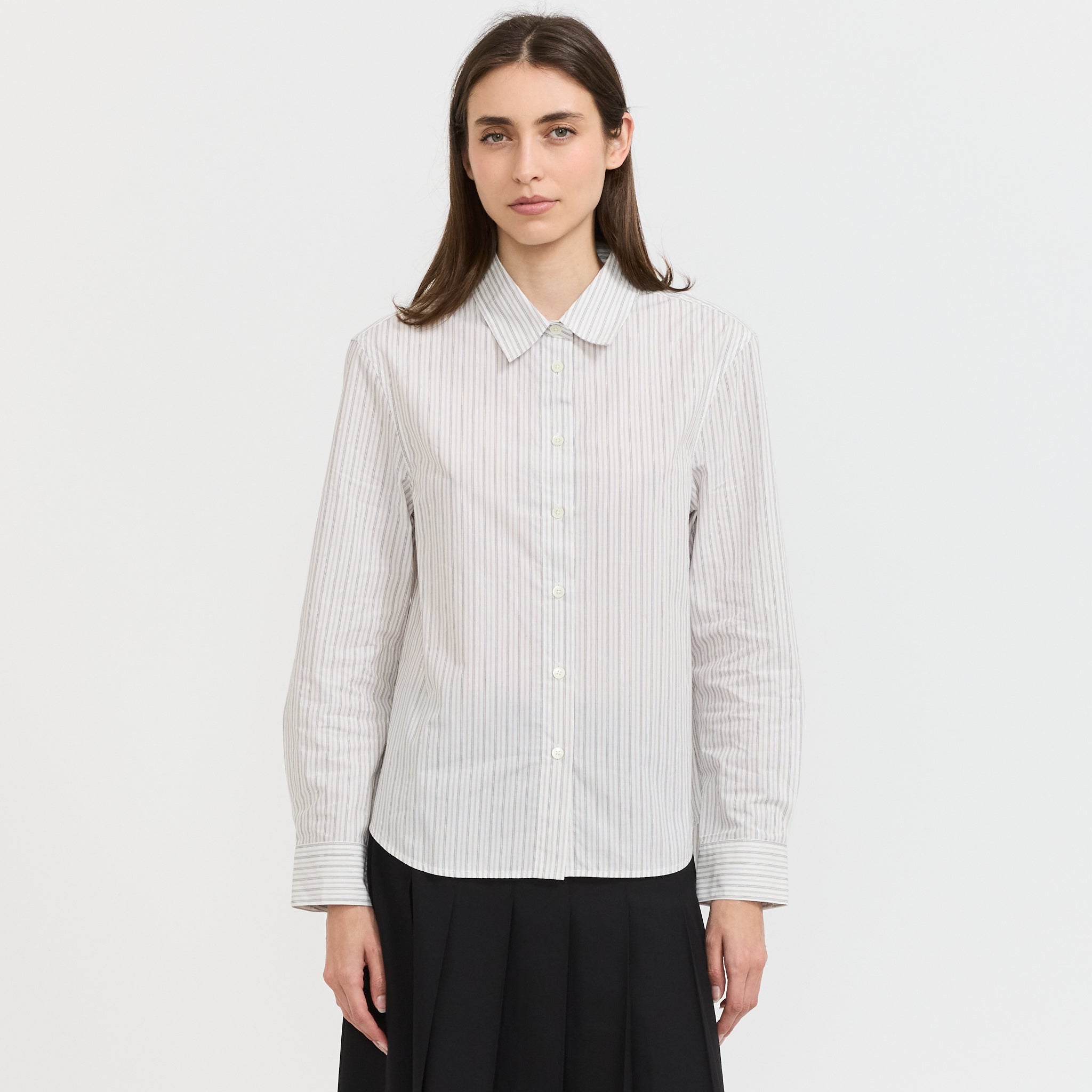 Essential Slim Striped Shirt Grey Stripe