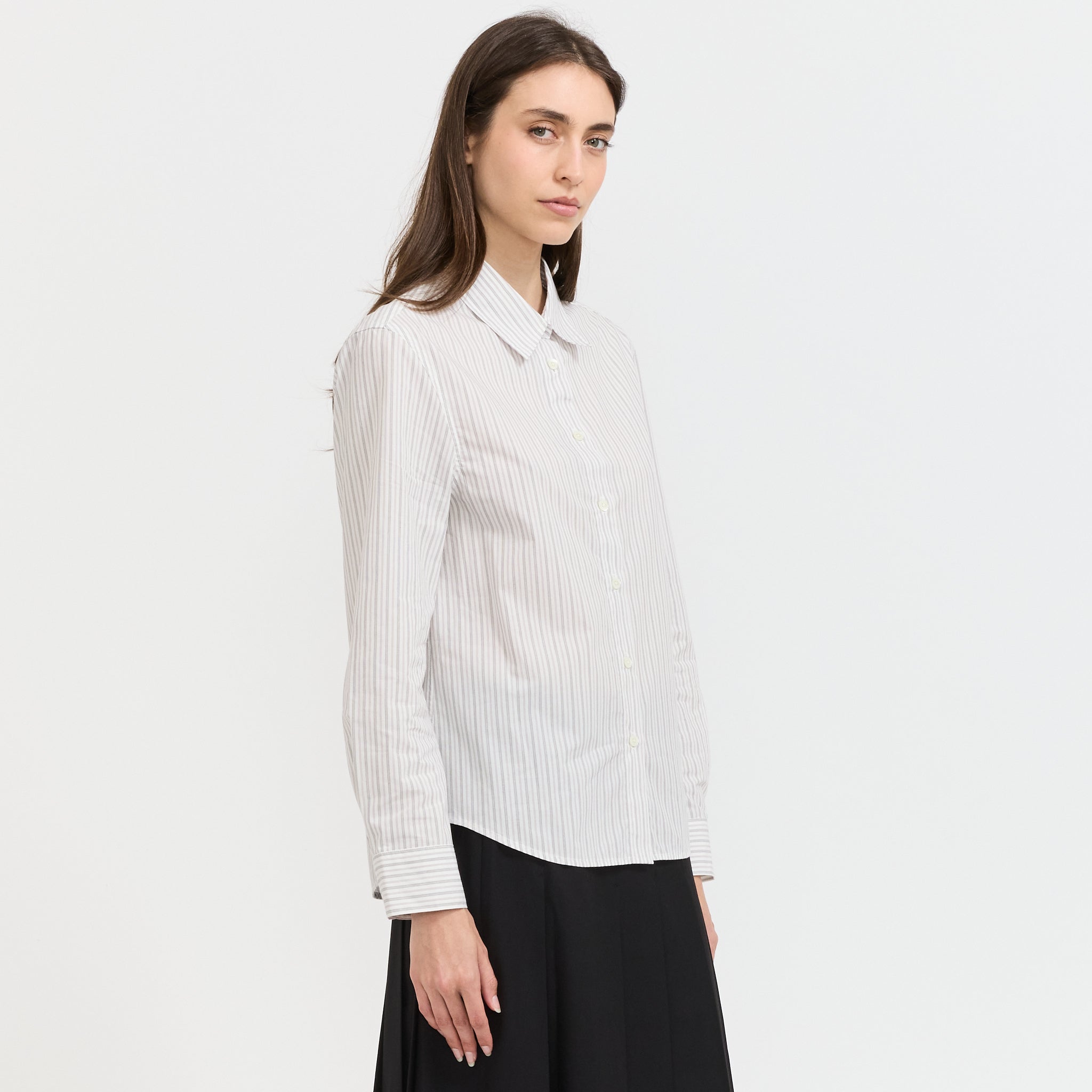 Essential Slim Striped Shirt Grey Stripe