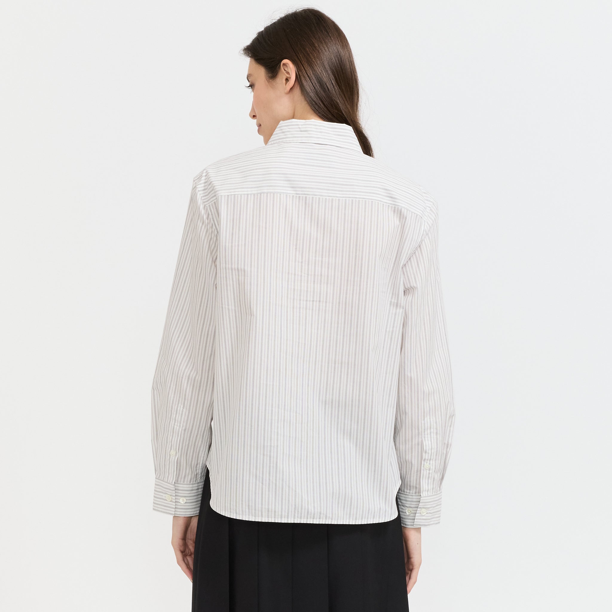 Essential Slim Striped Shirt Grey Stripe