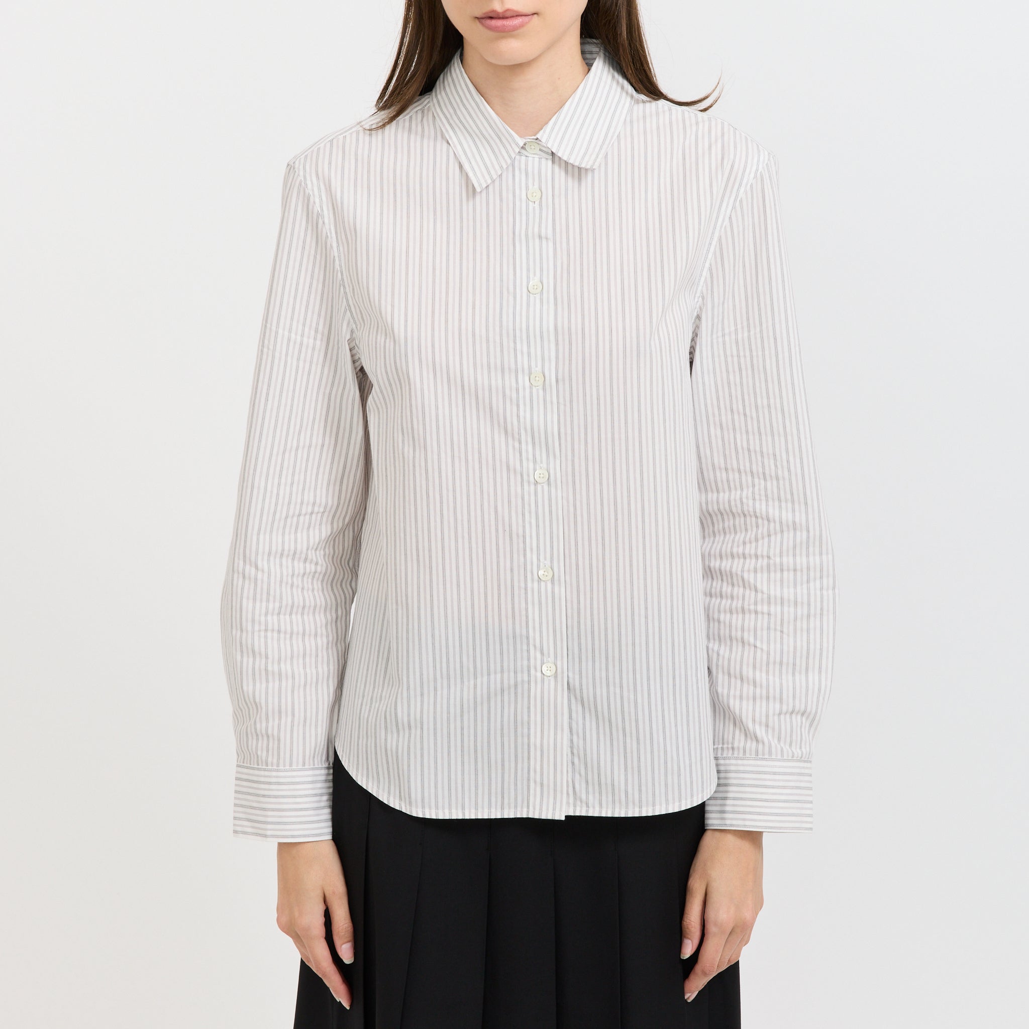 Essential Slim Striped Shirt Grey Stripe