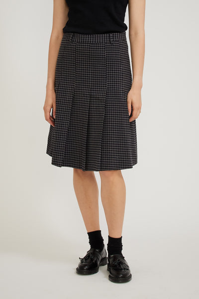 Dunst | Flannel Pleat Midi Skirt Check | Maplestore