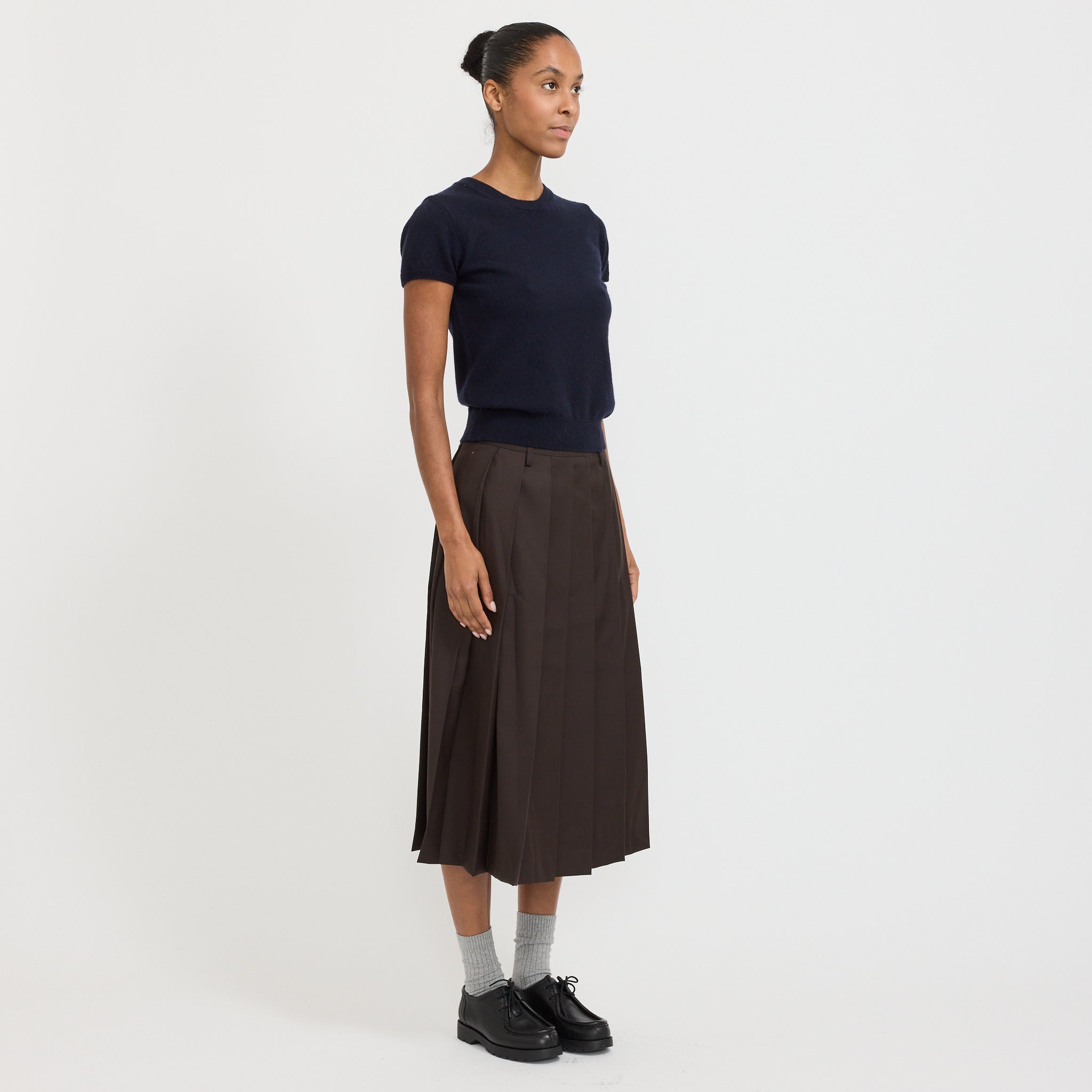 Dunst | Half Sleeve Knit Top Navy | Maplestore