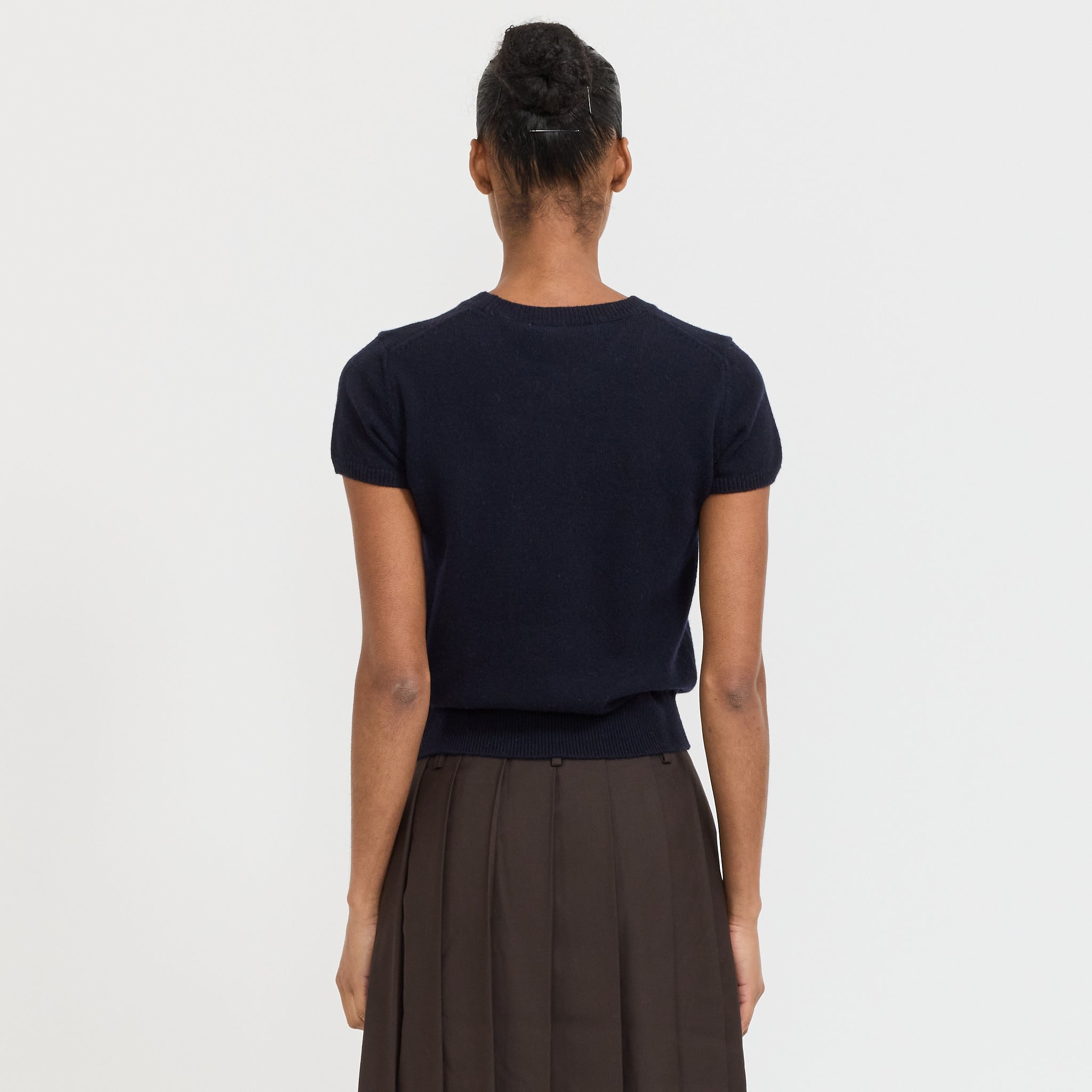 Dunst | Half Sleeve Knit Top Navy | Maplestore