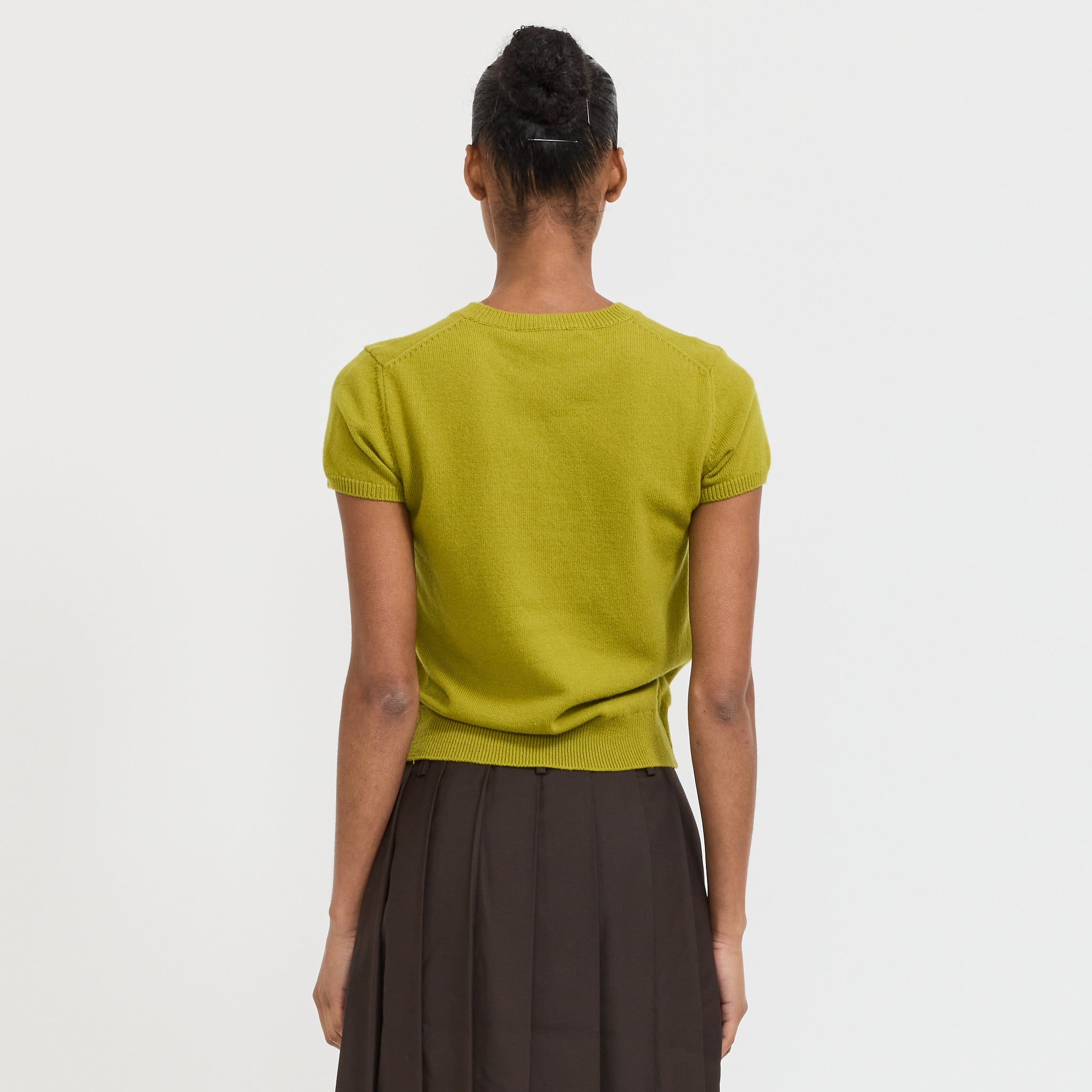 Dunst | Half Sleeve Knit Top Olive | Maplestore