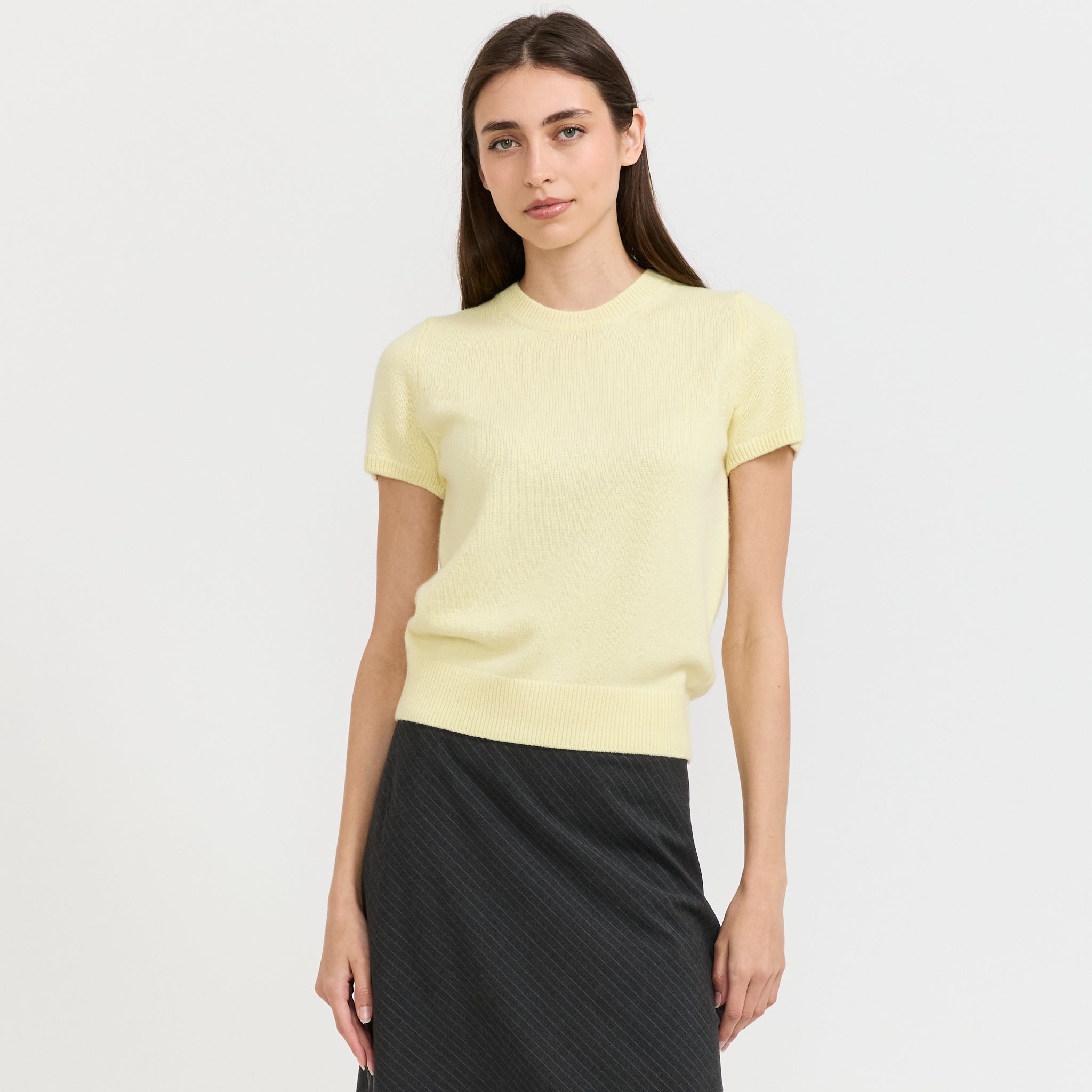 Half Sleeve Knit Top Lemon Butter