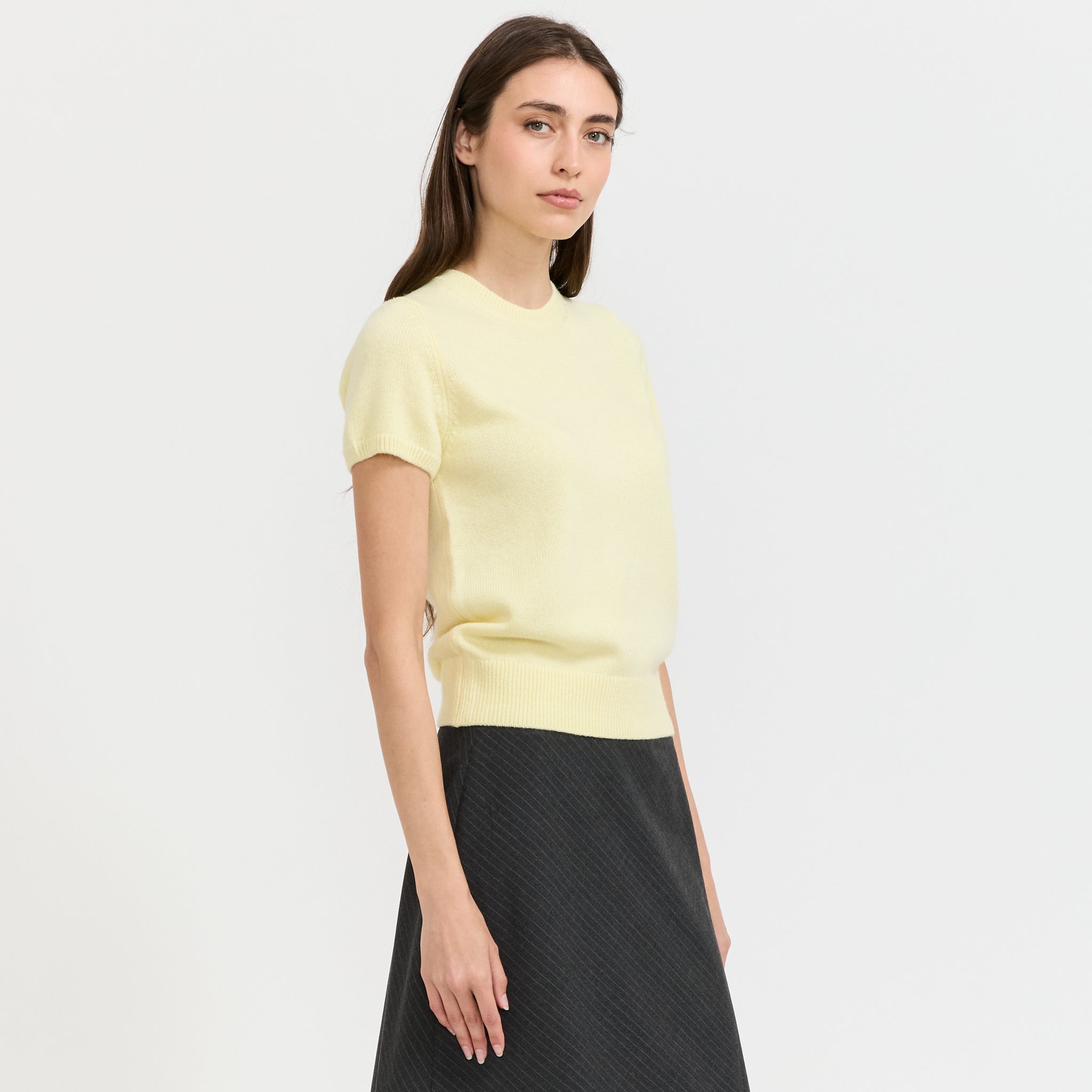 Half Sleeve Knit Top Lemon Butter