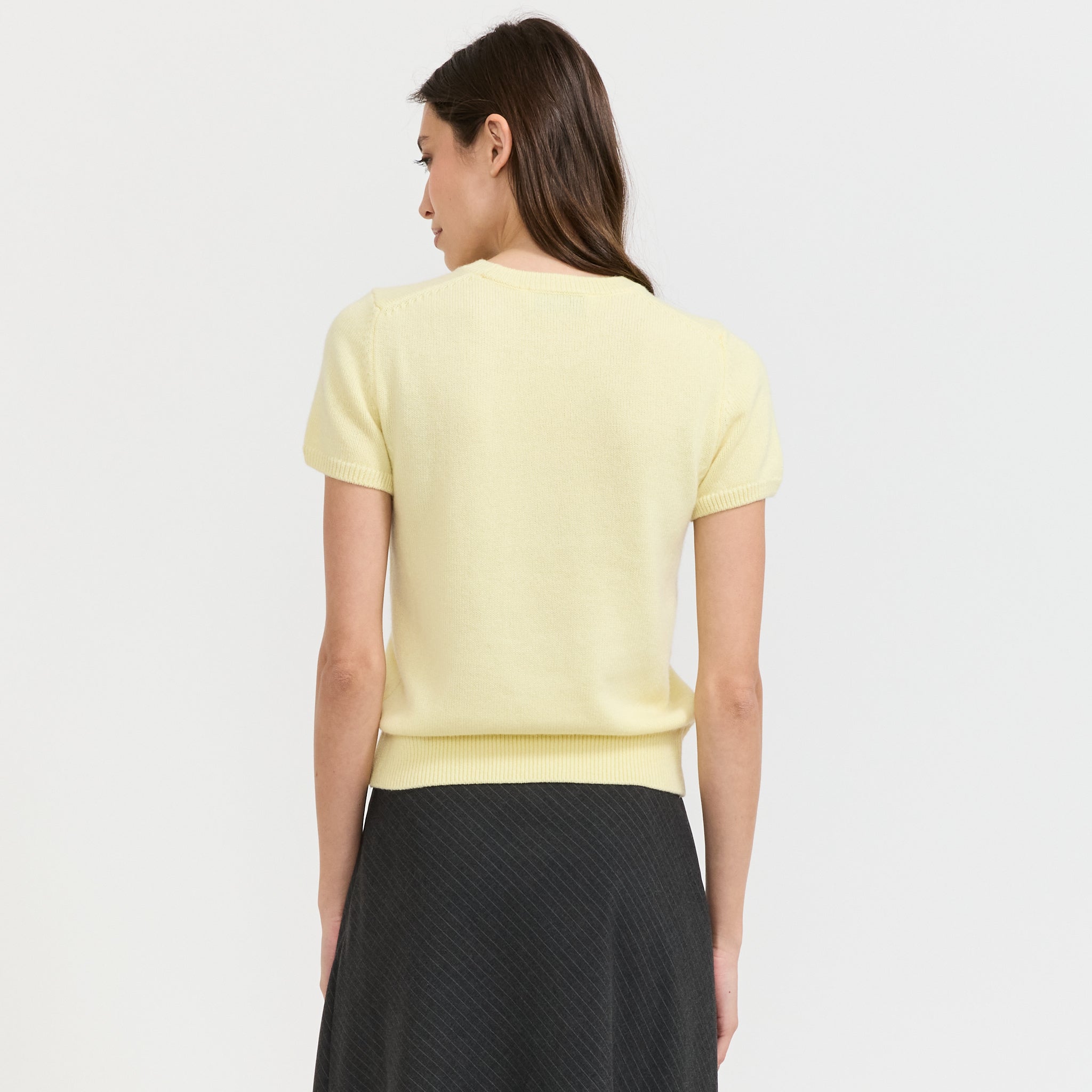 Half Sleeve Knit Top Lemon Butter