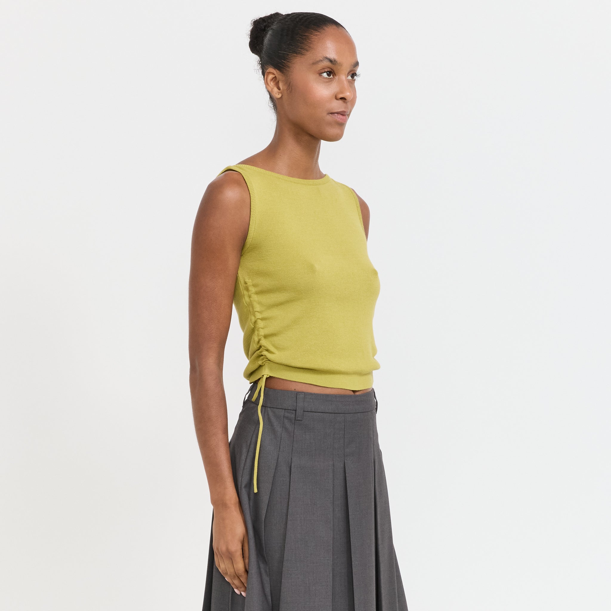 Layering Knit Top Olive Green