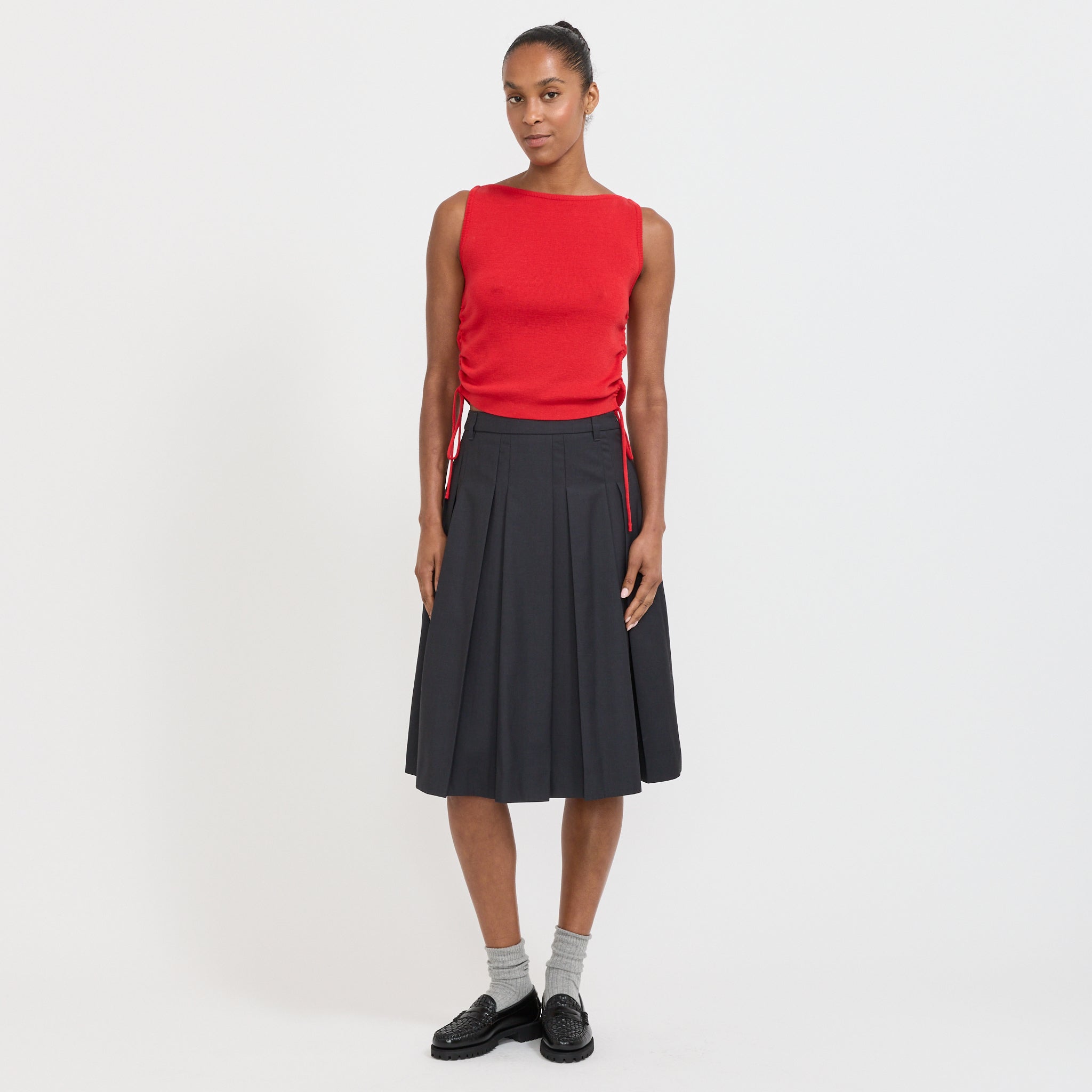 Layering Knit Top Red