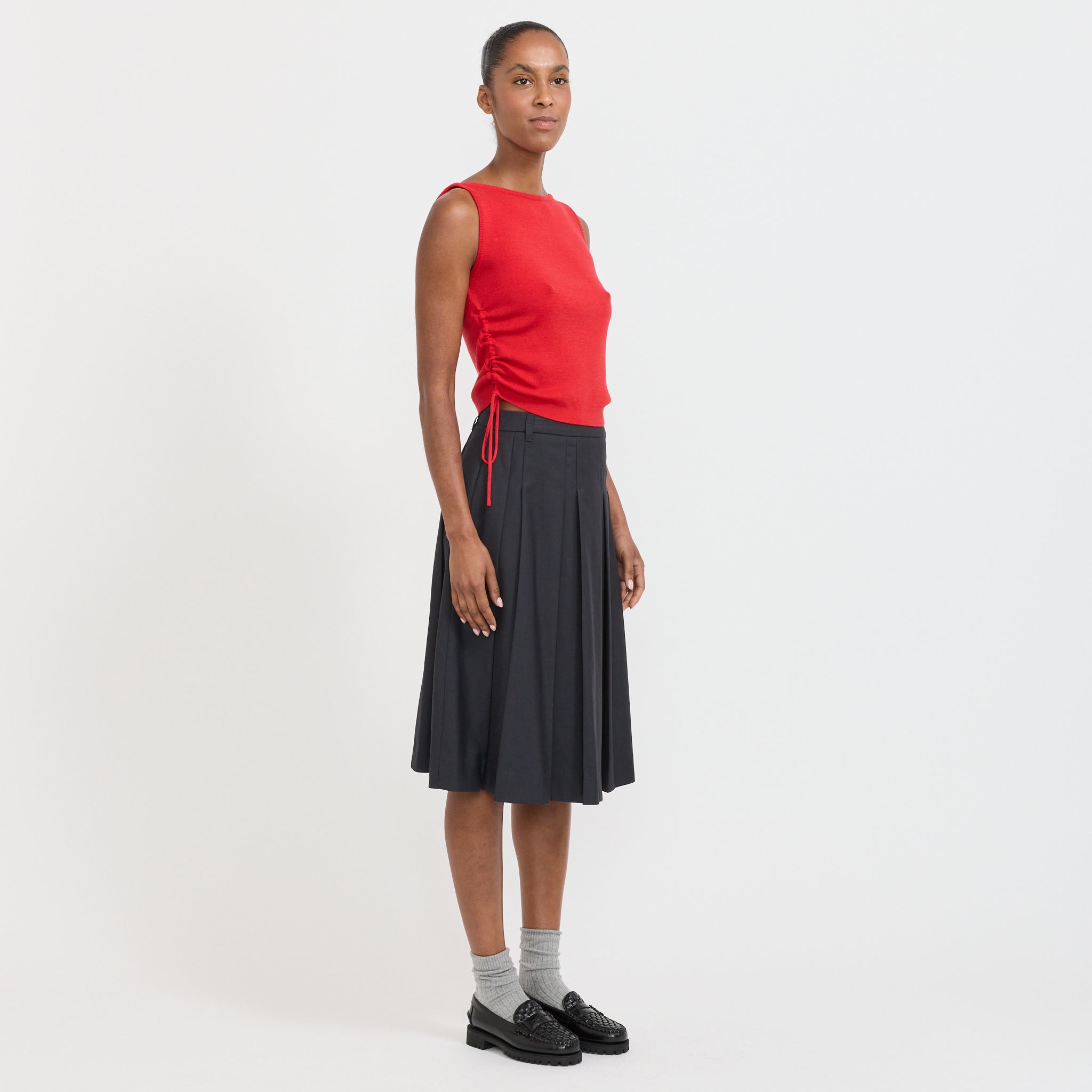 Layering Knit Top Red