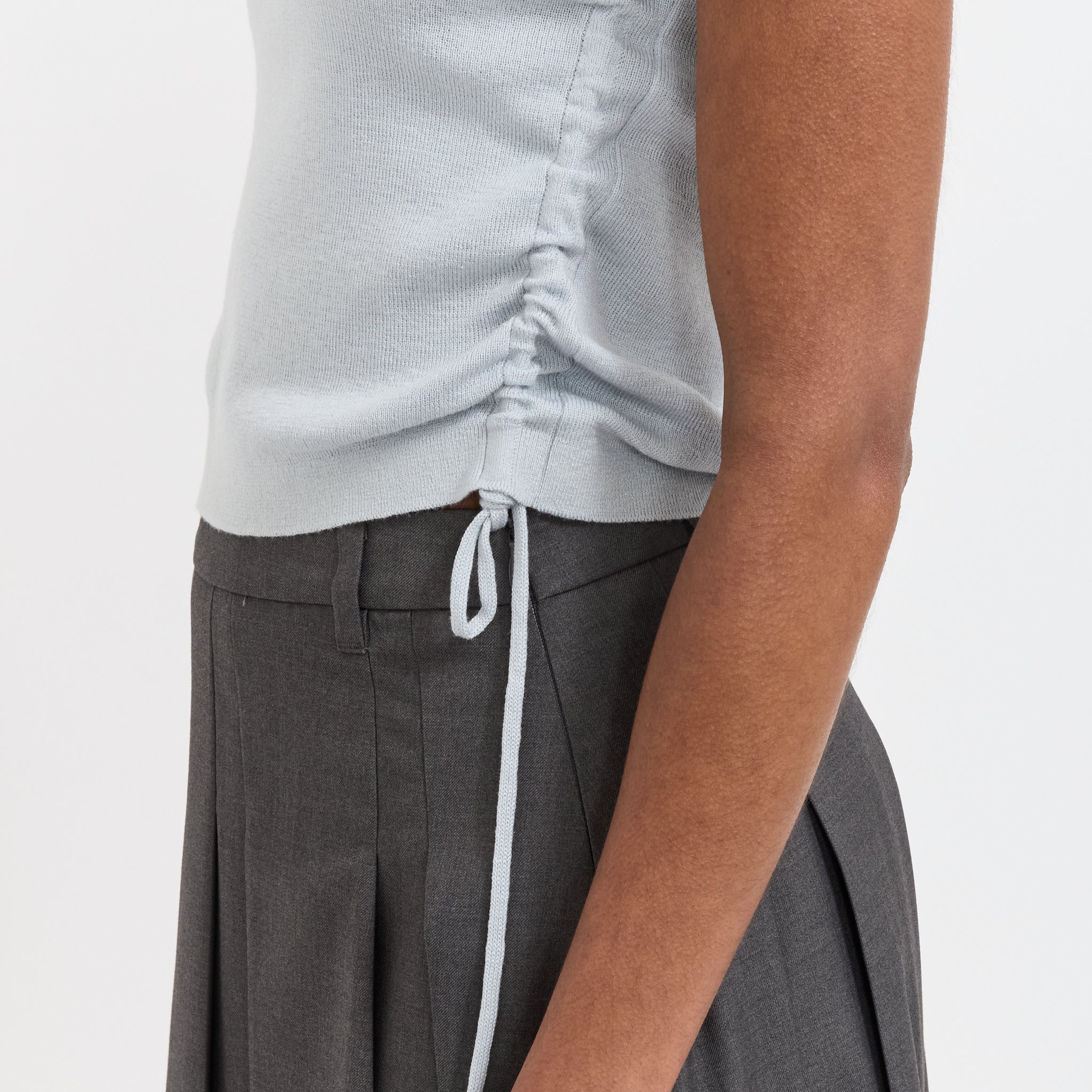 Layering Knit Top Soft Blue