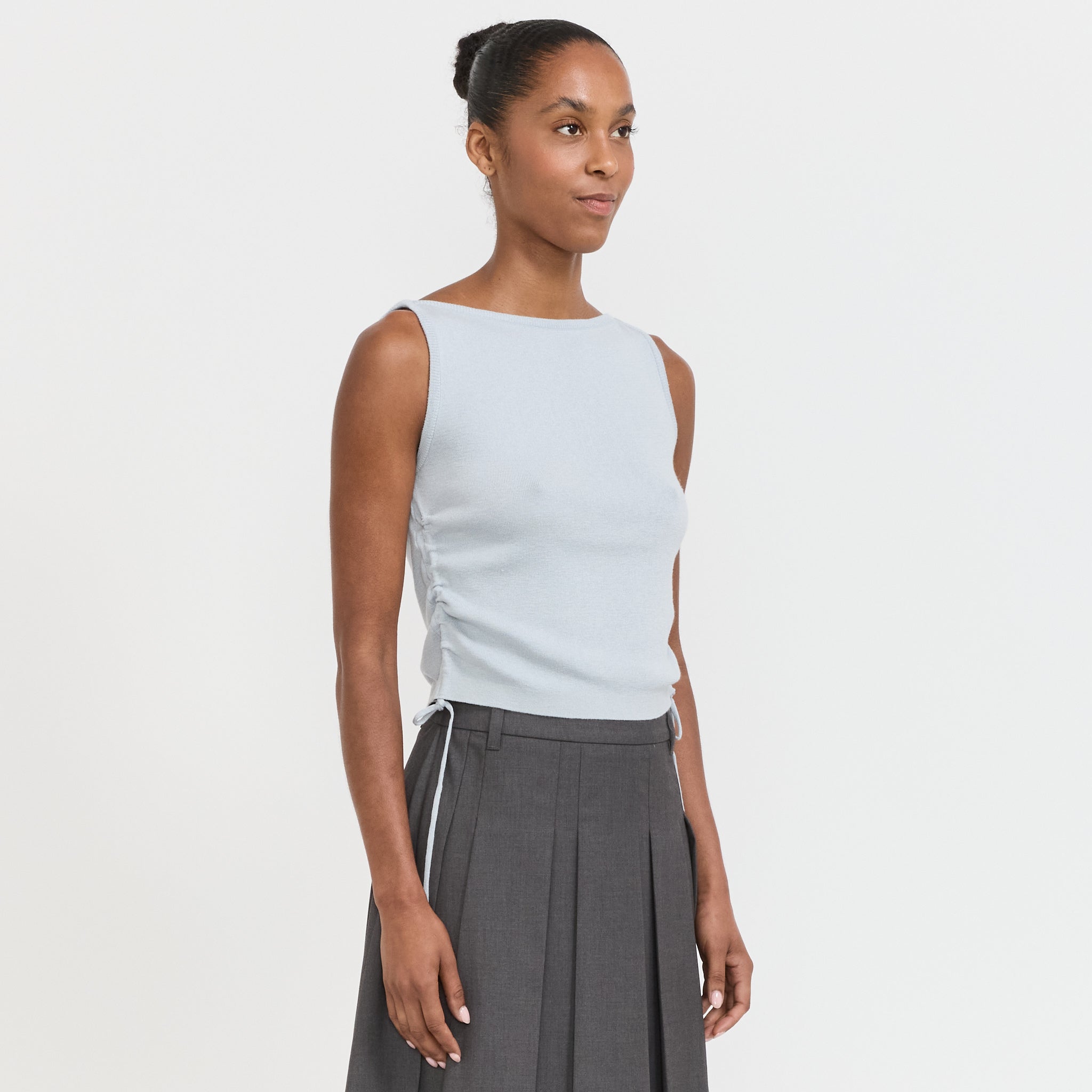 Layering Knit Top Soft Blue