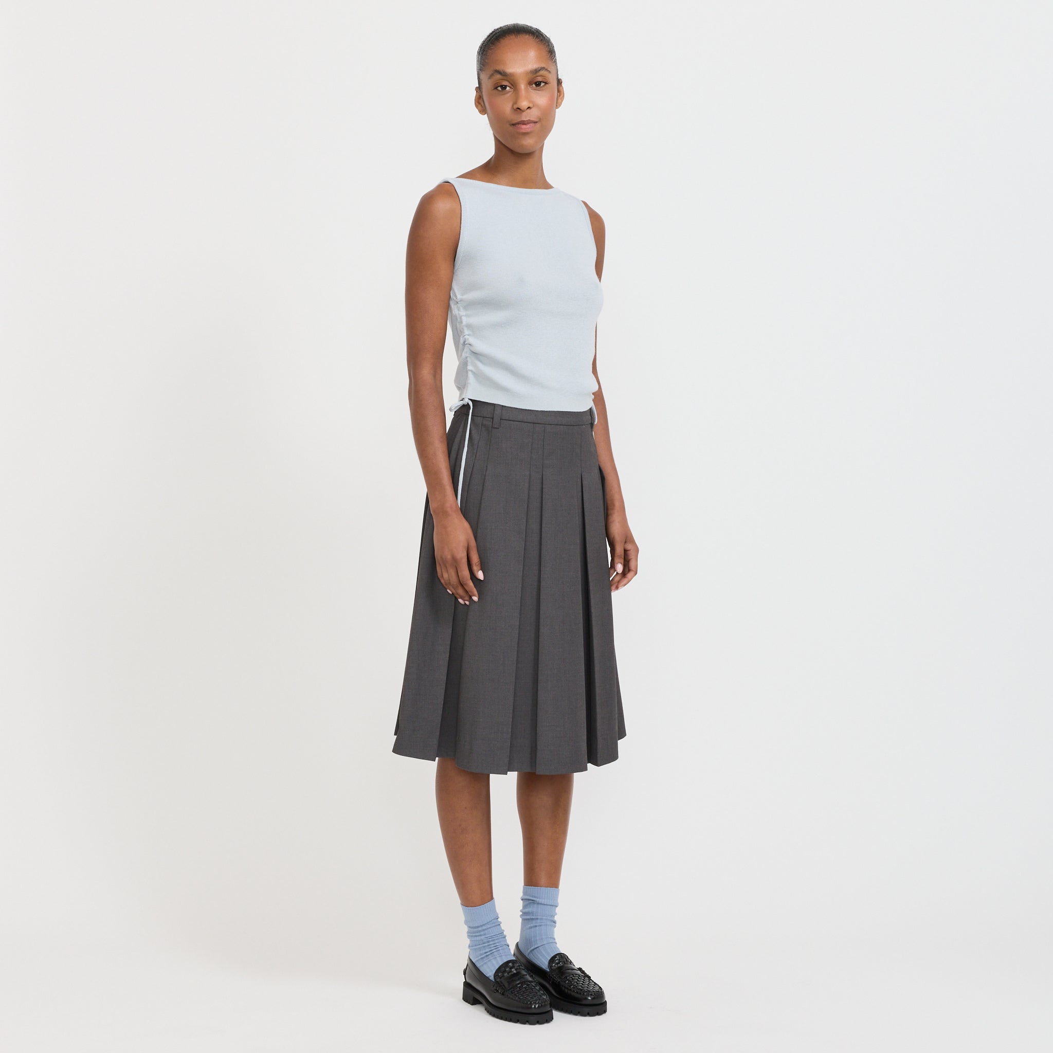 Layering Knit Top Soft Blue