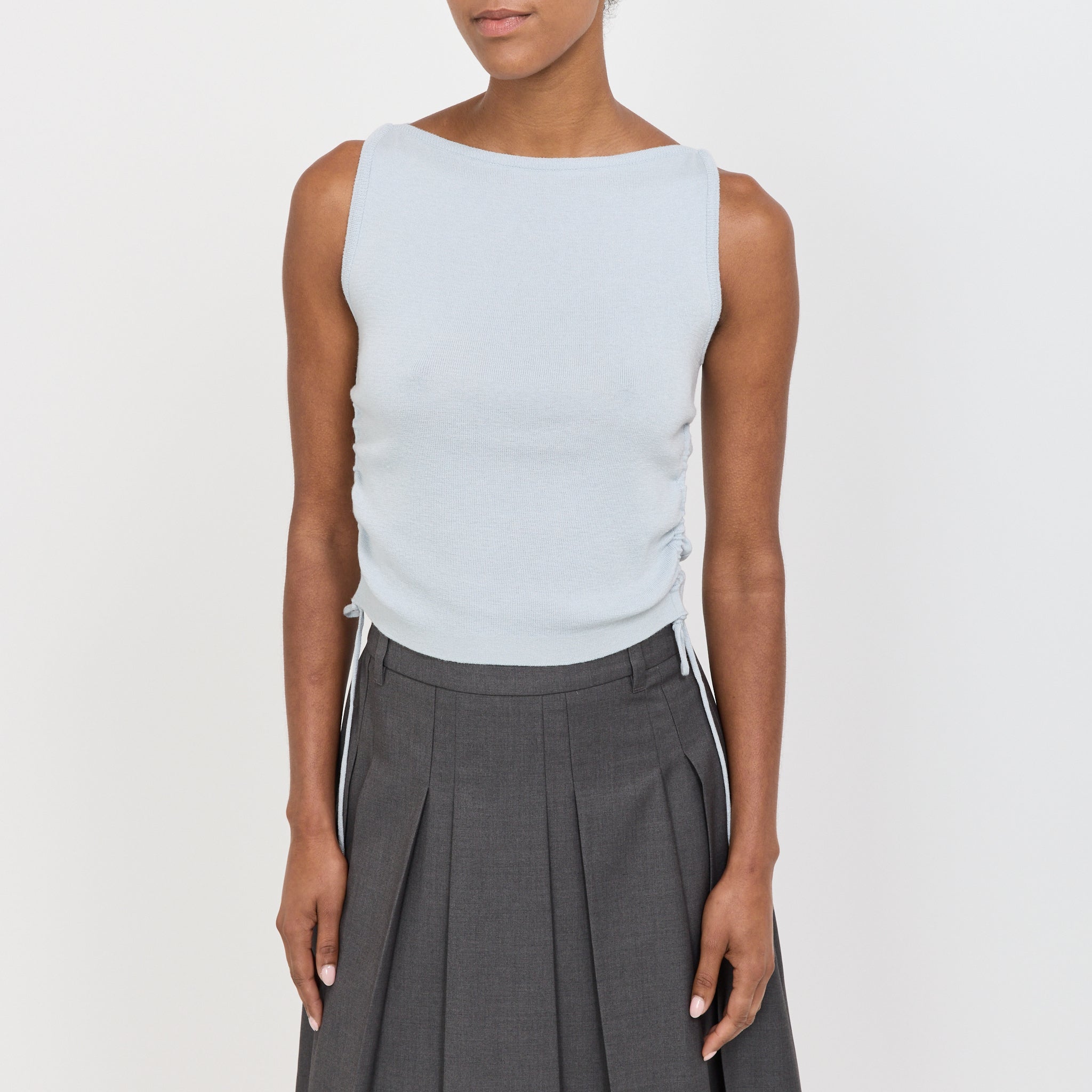 Layering Knit Top Soft Blue