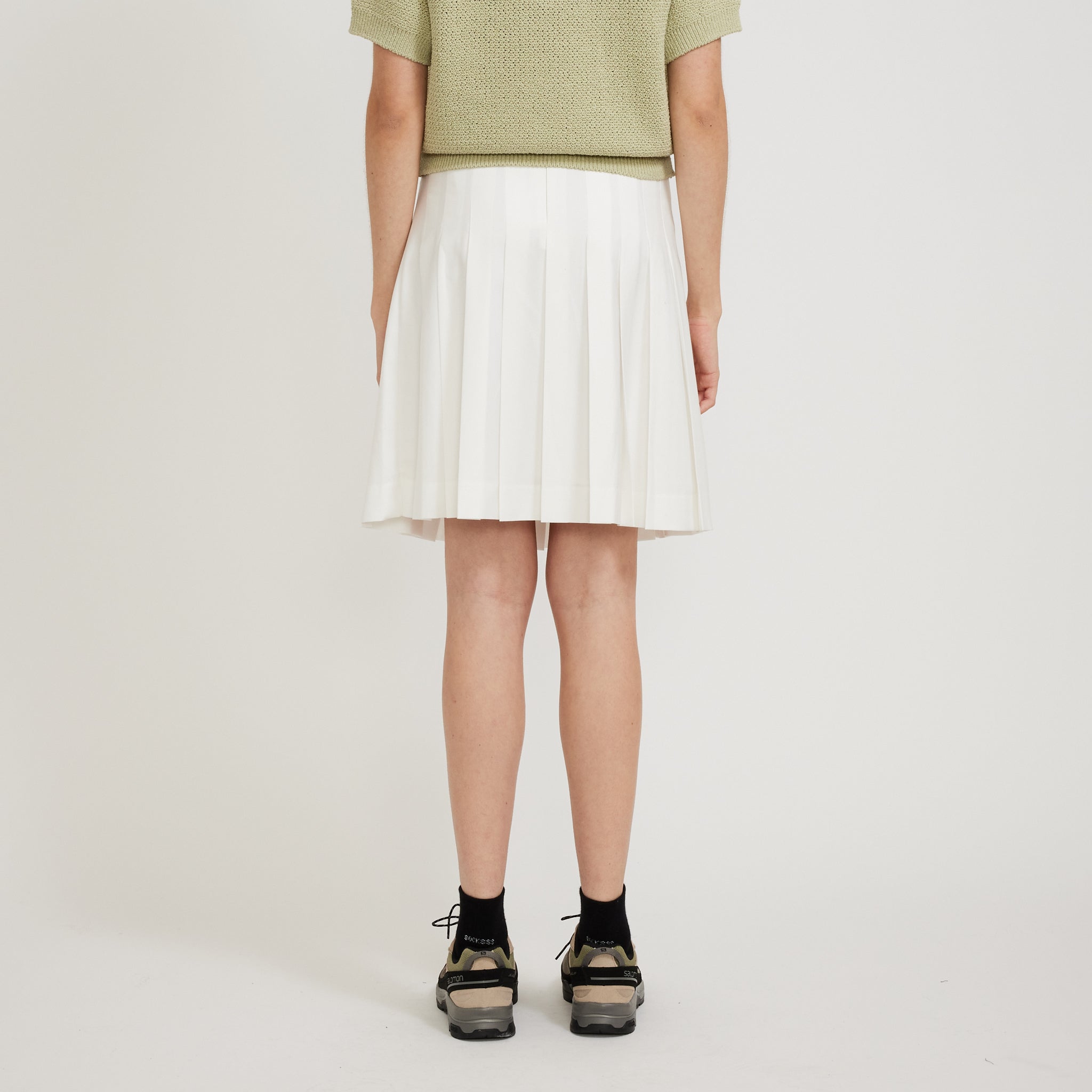 Midi Pleats Skirt White
