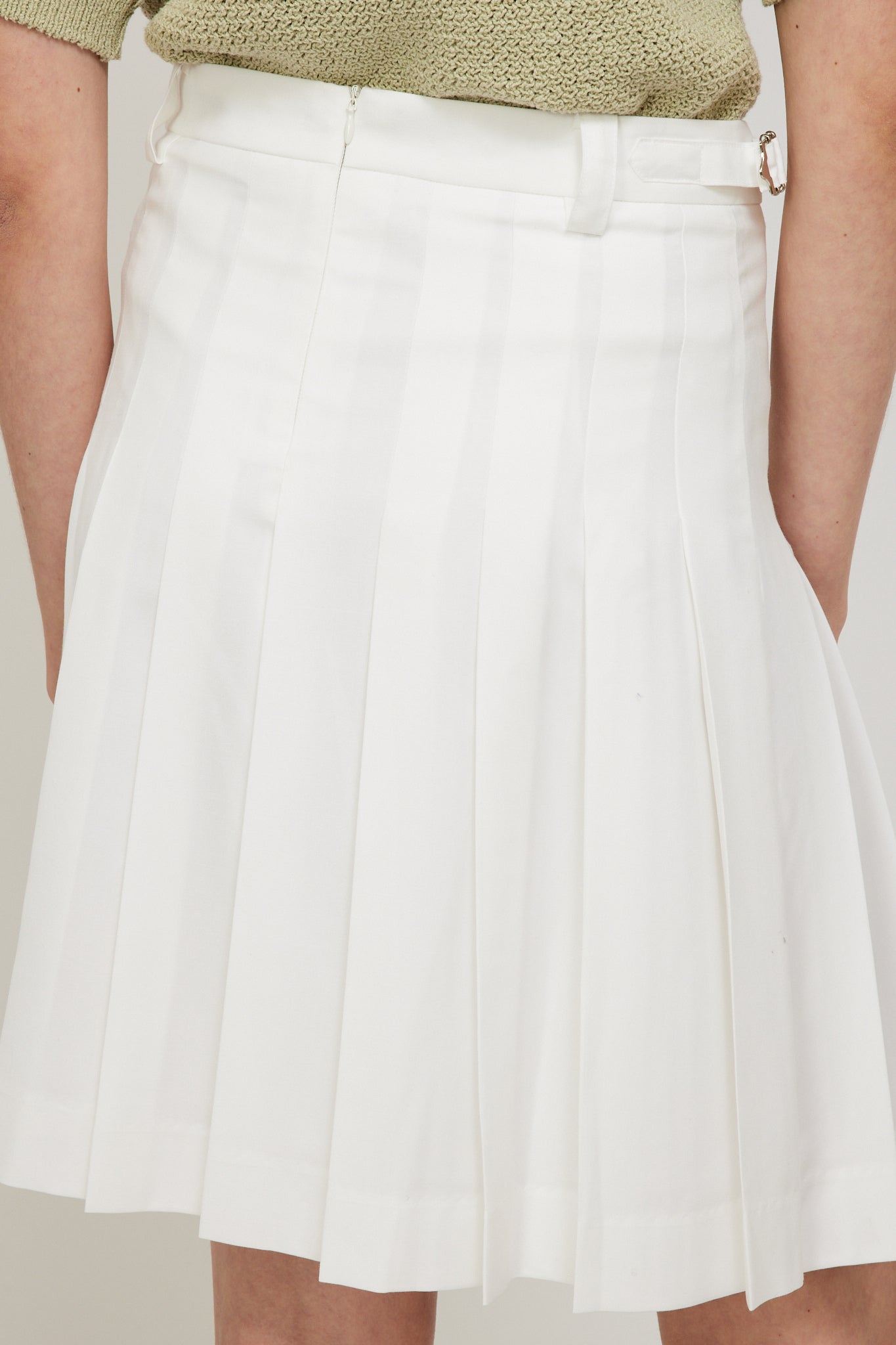 Dunst | Midi Pleats Skirt White | Maplestore