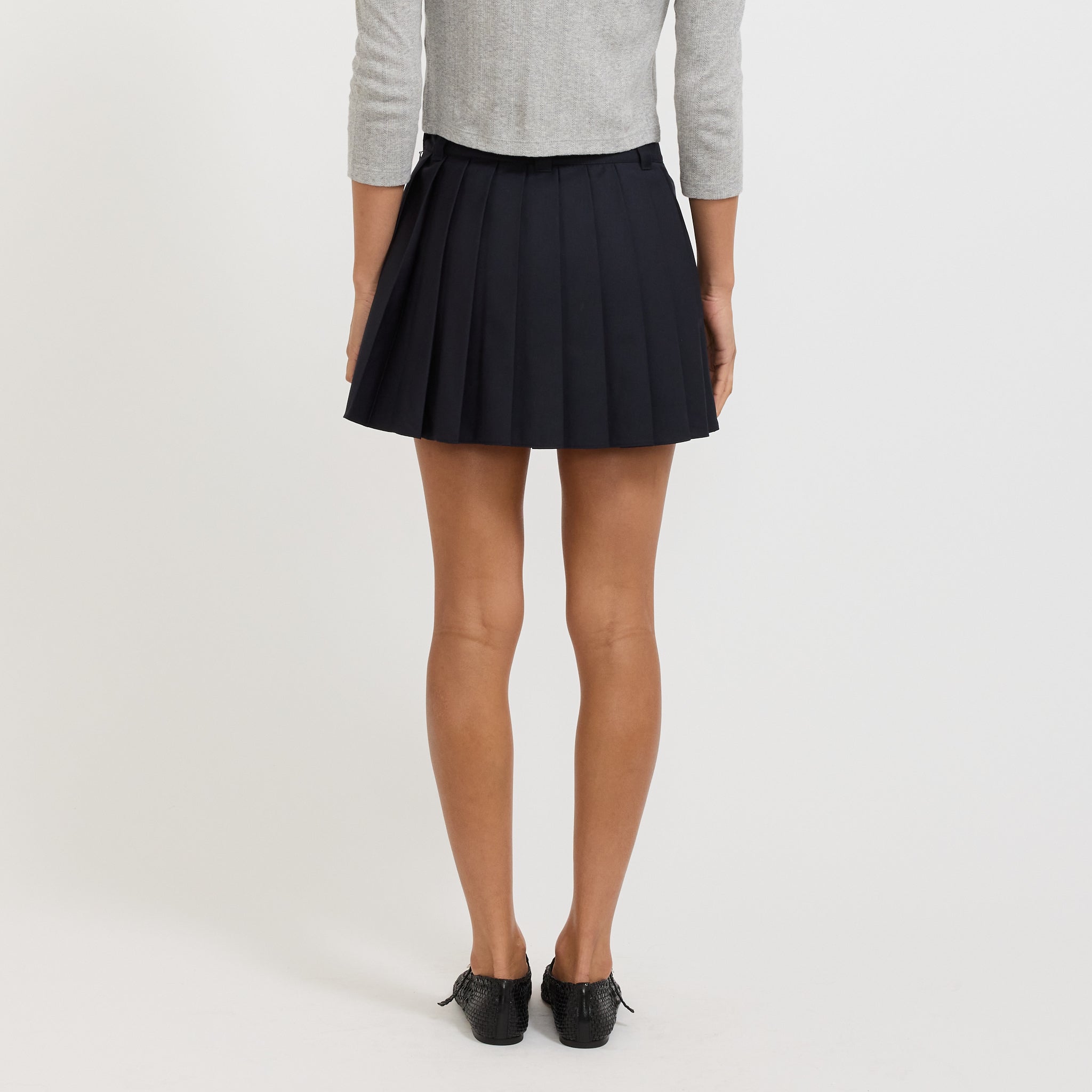 Mini Pleats Skirt Navy