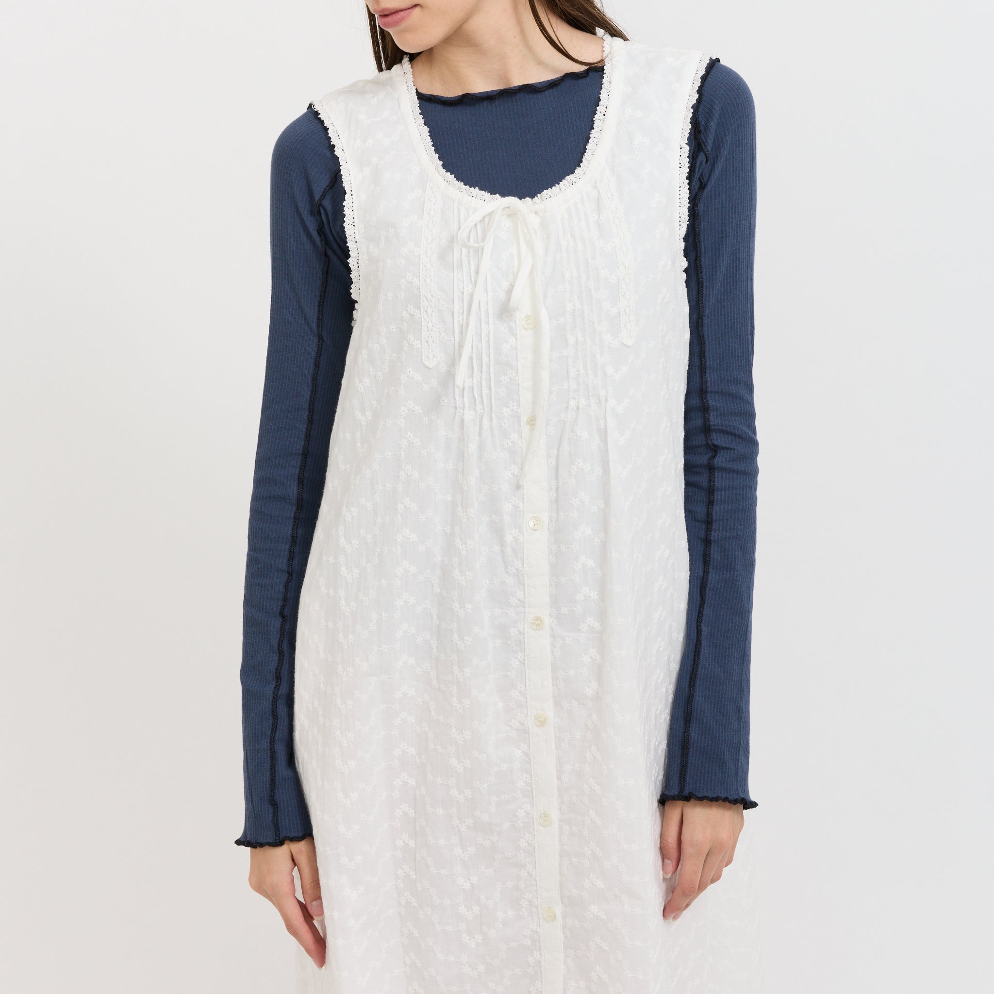 Needlework Babydoll Dress White