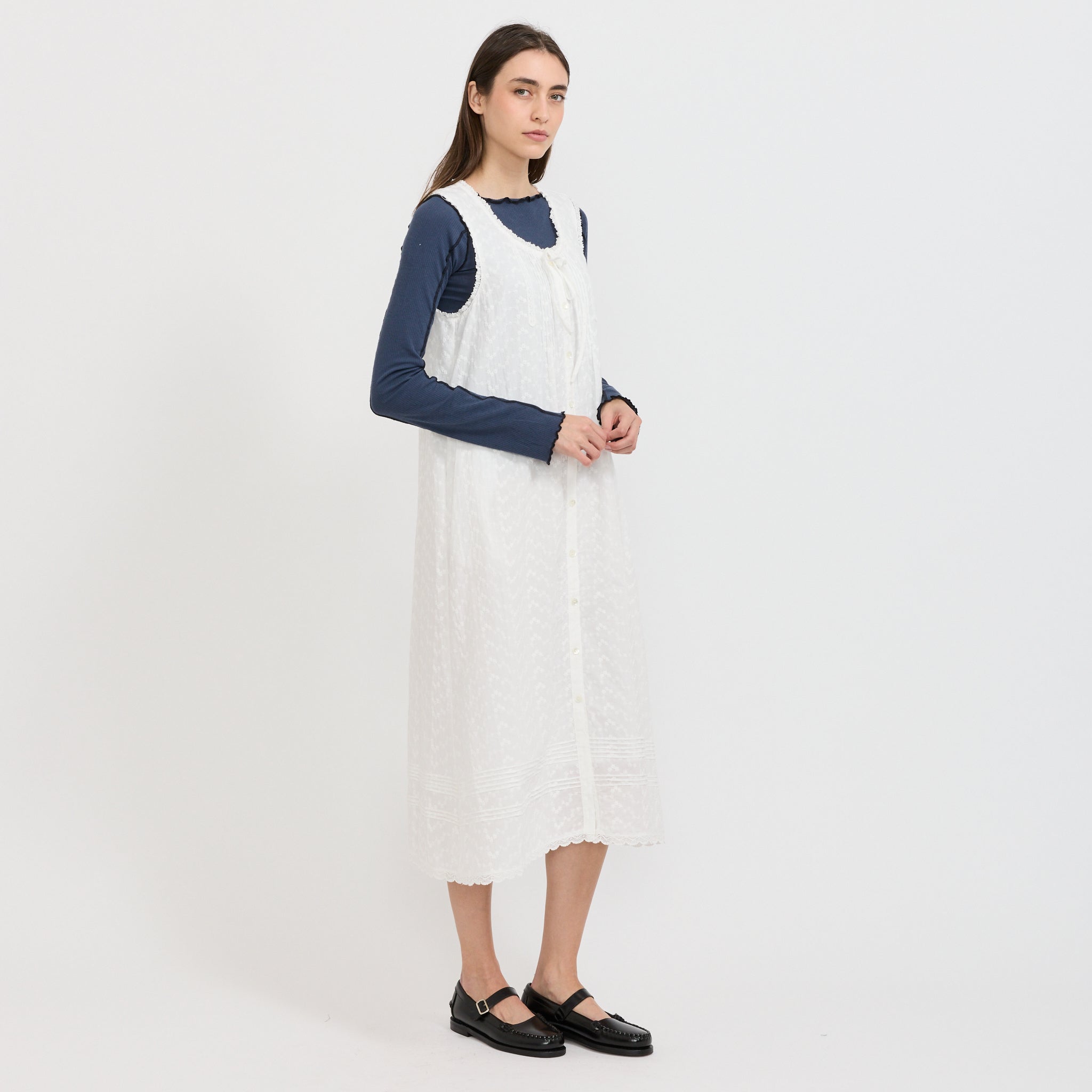 Needlework Babydoll Dress White