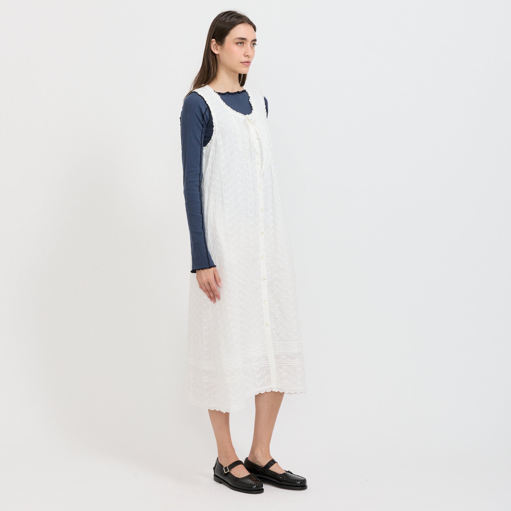 Needlework Babydoll Dress White