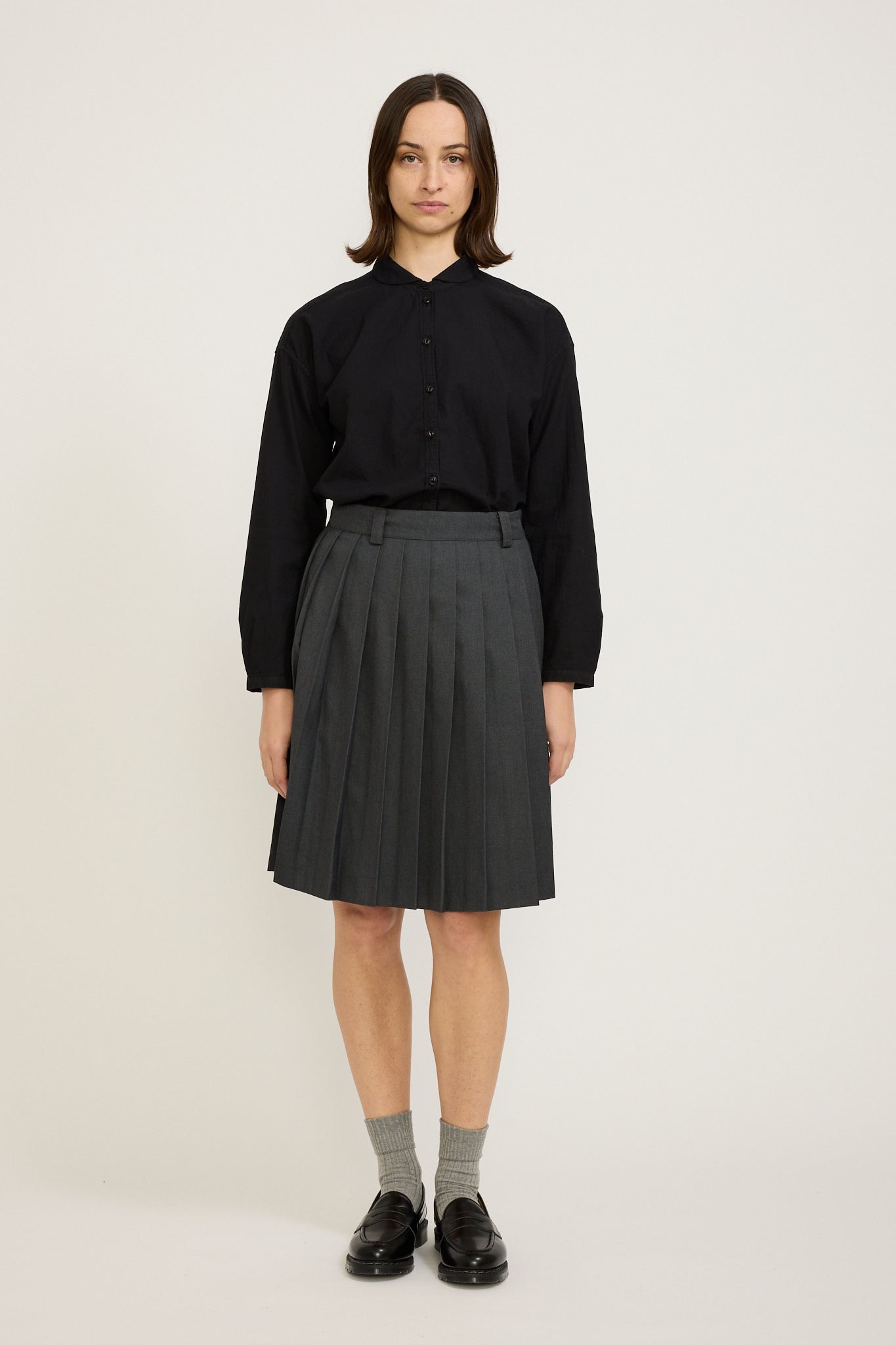 Dunst Pleated Skirt Charcoal Grey Maplestore