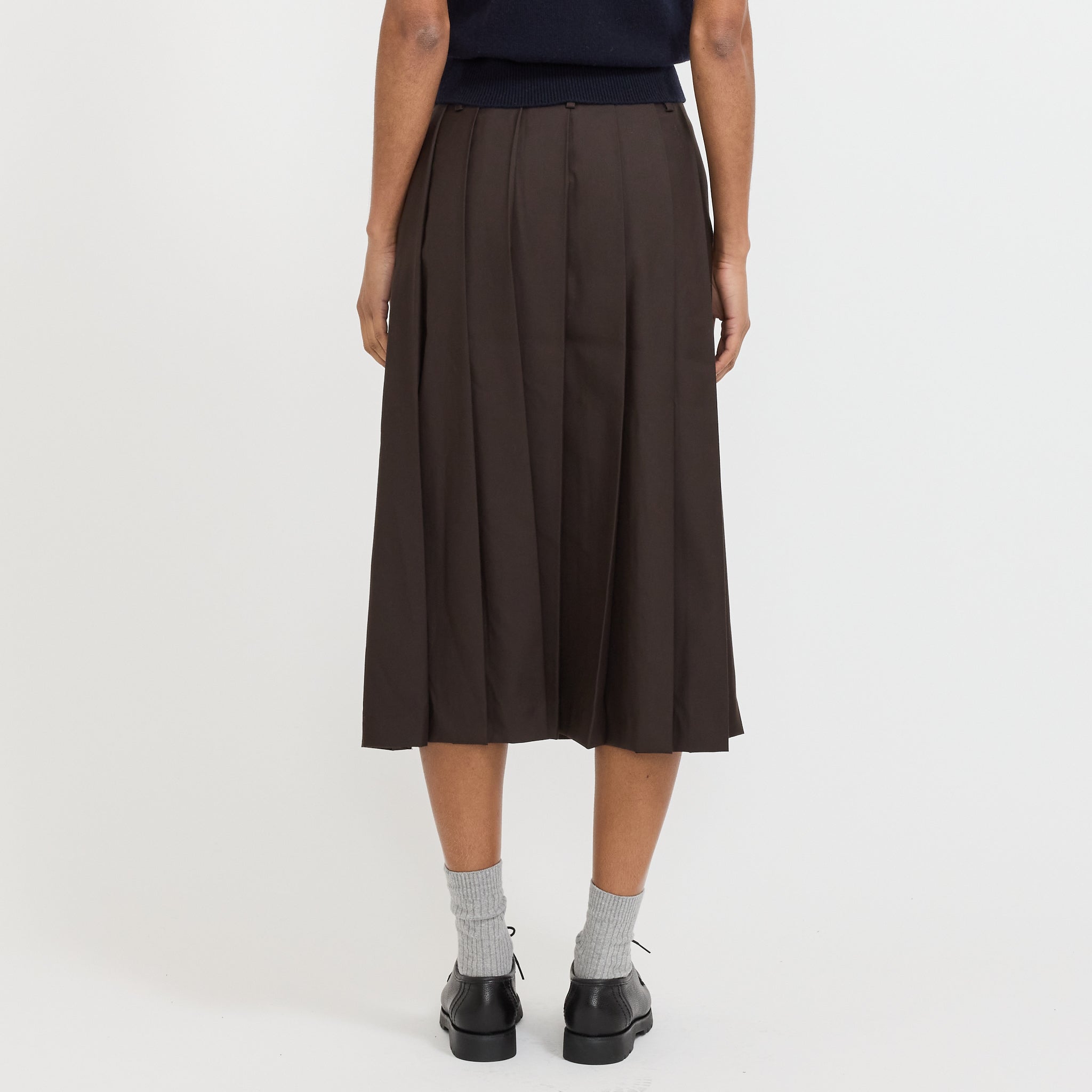 Dunst | Pleats Long Skirt Dark Brown | Maplestore