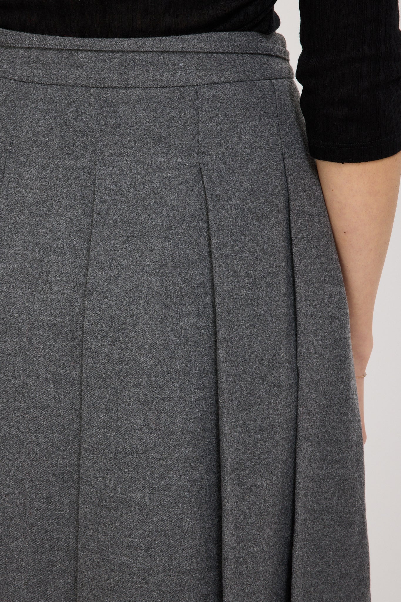 Dunst Ribboned Pleats Wrap Skirt Melange Grey Maplestore