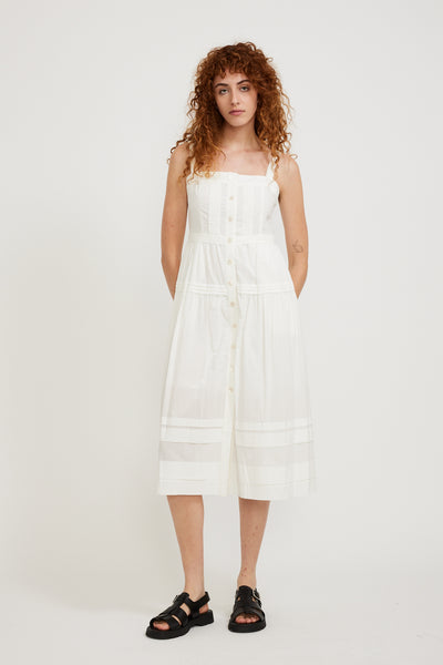 Dunst | Square Neck Sleeveless Dress Off White | Maplestore