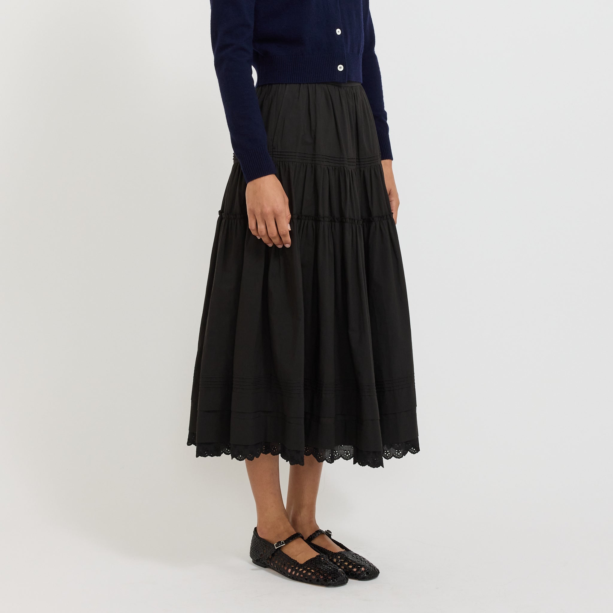 Tiered Full Skirt Black