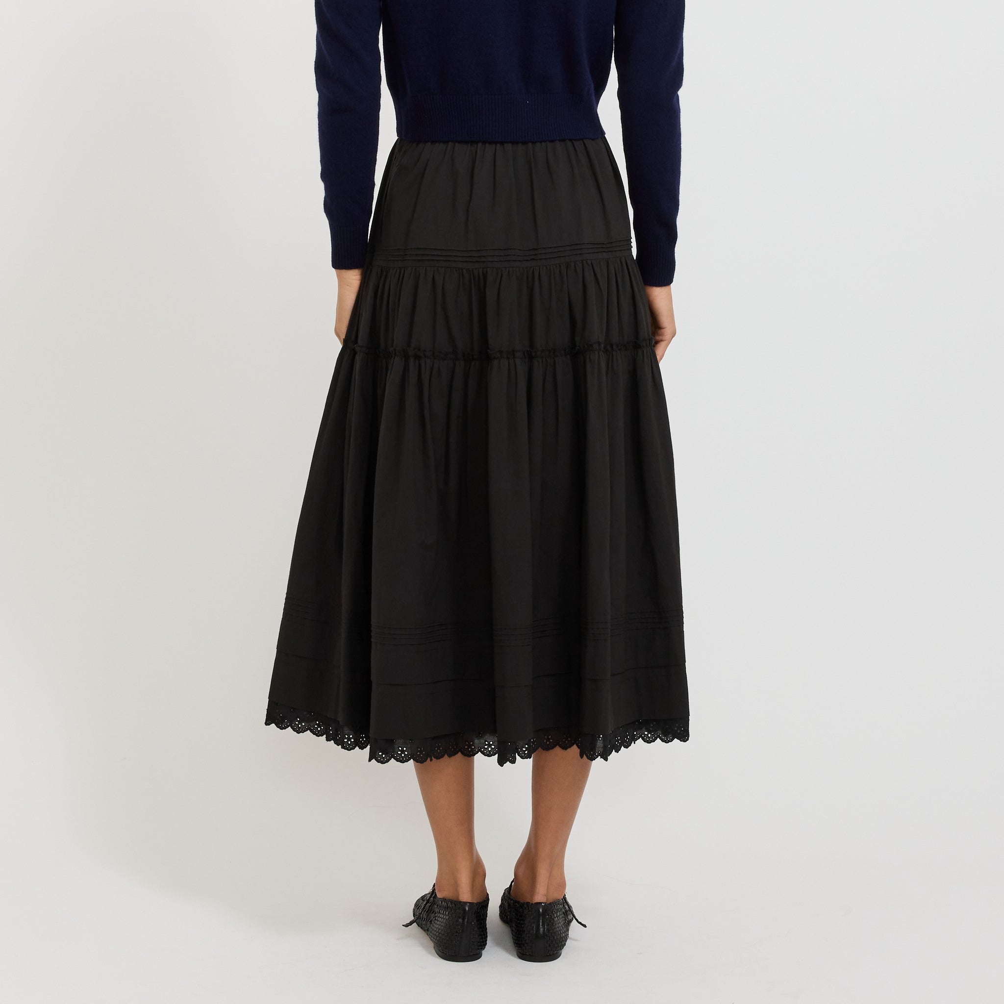 Tiered Full Skirt Black