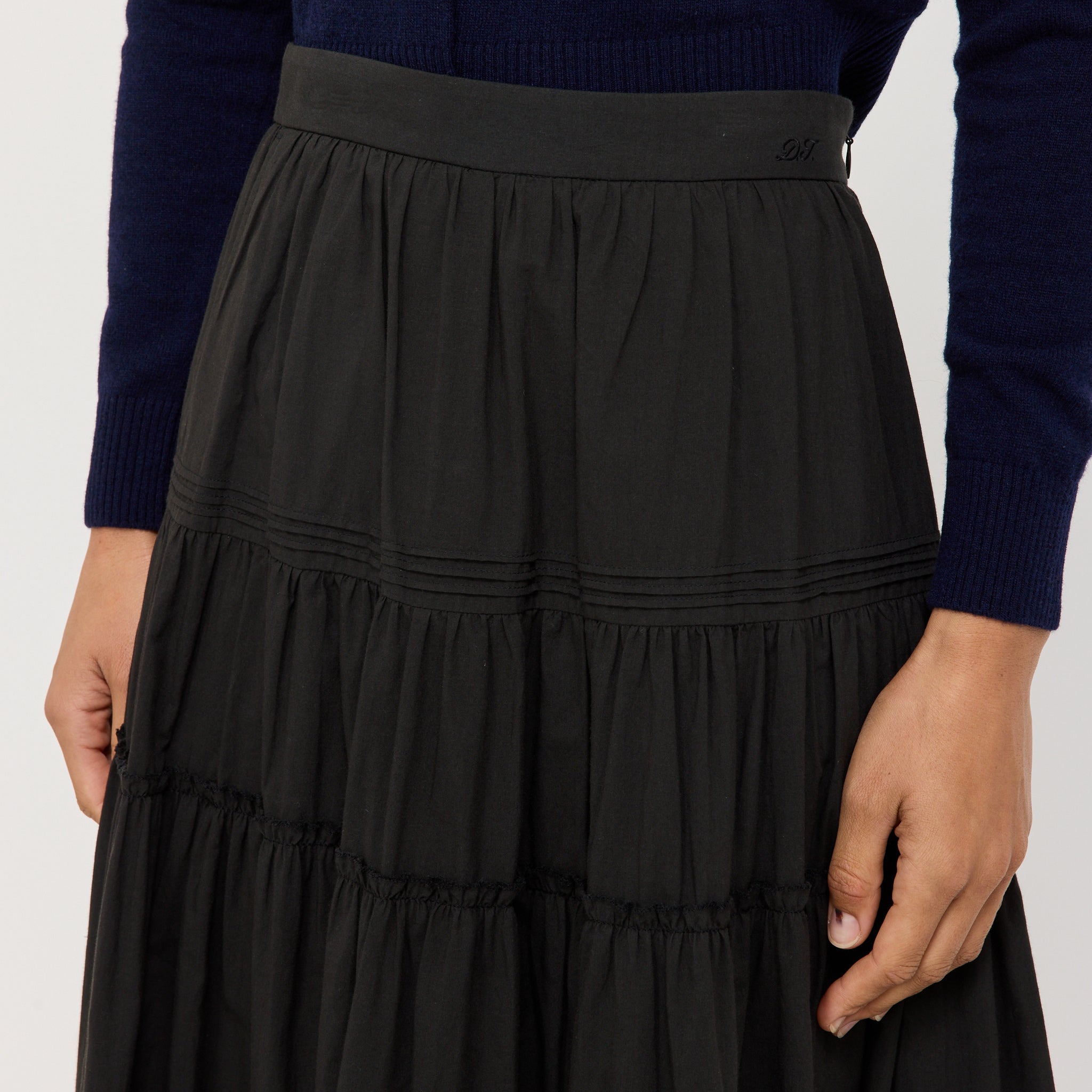 Tiered Full Skirt Black