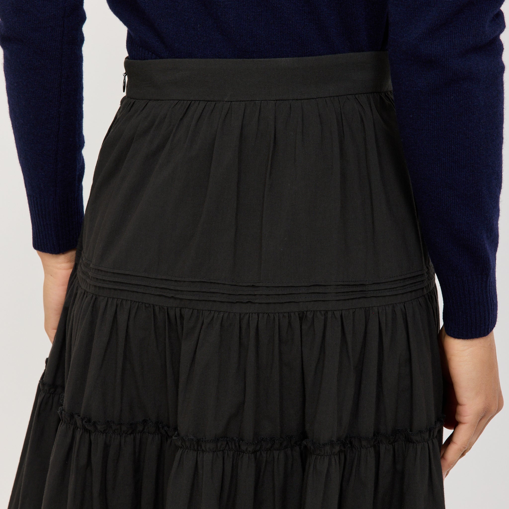 Tiered Full Skirt Black